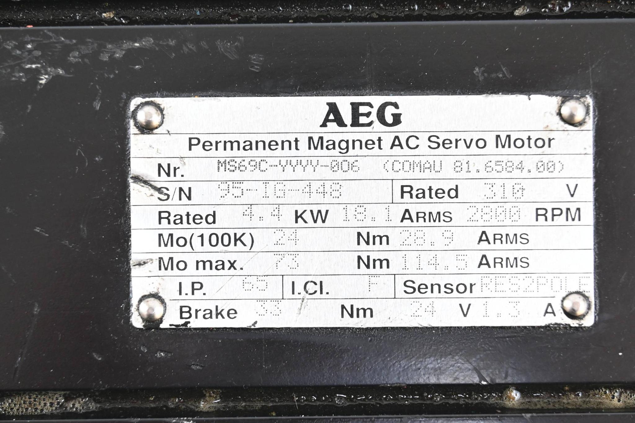 Produktfoto 3 von AEG Permanent Magnet AC Servo Motor MS69C-YYYY-006 ( COMAU 81.6584.00 )