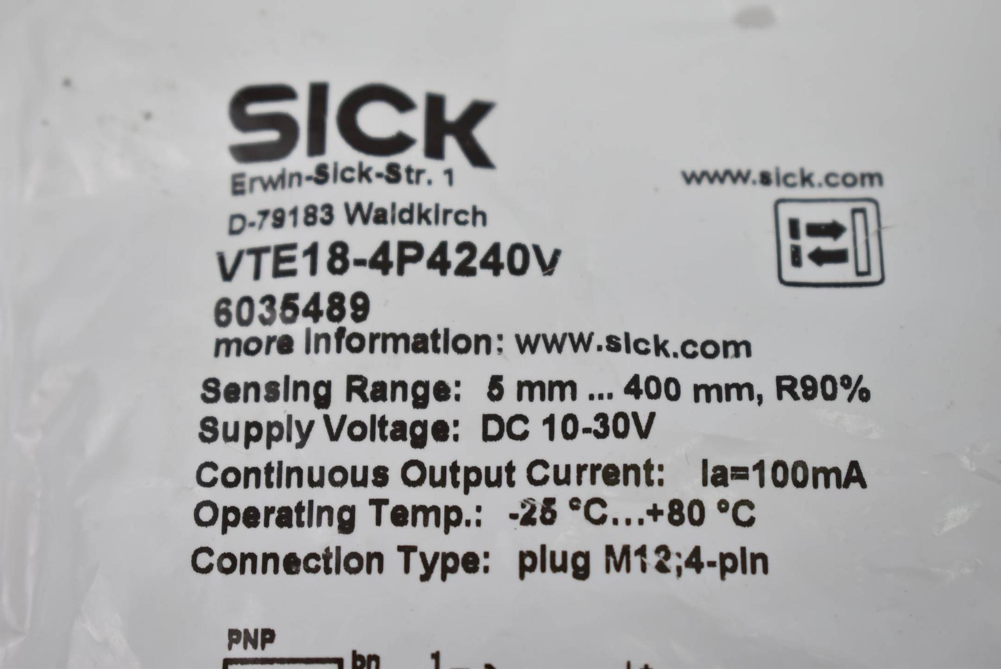 Produktfoto 2 von Sick Photoelectric Sensor 10-30VDC 100mA VTE18-4P4240V ( 6035489 )