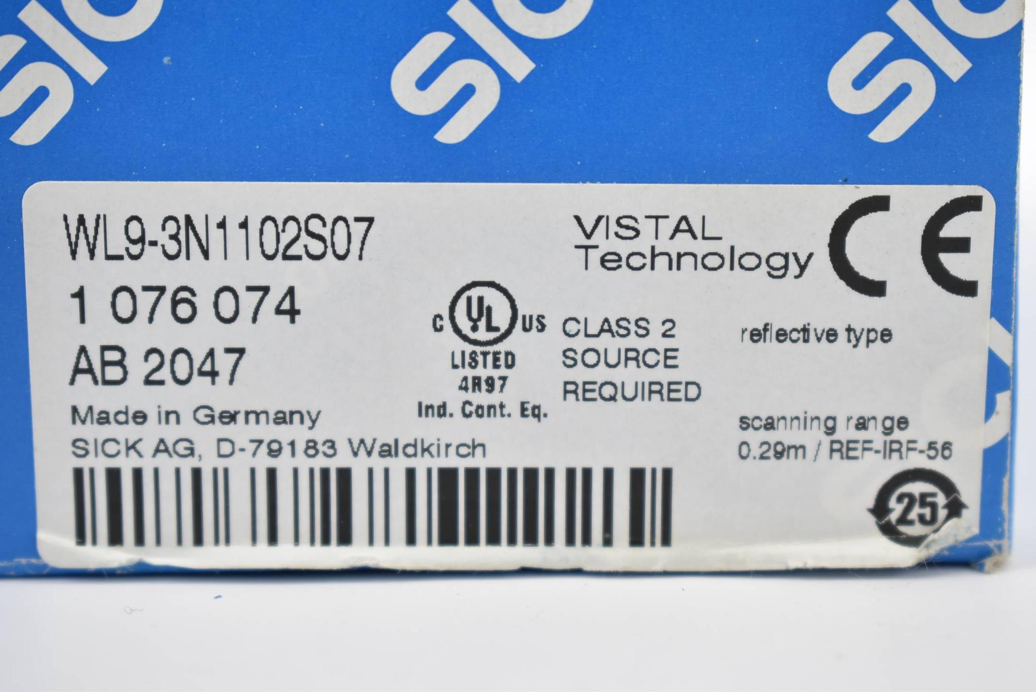 Produktfoto 1 von Sick Schaltersensor Fotosensor 10-30VDC 100mA WL9-3N1102S07 ( 1076074 )