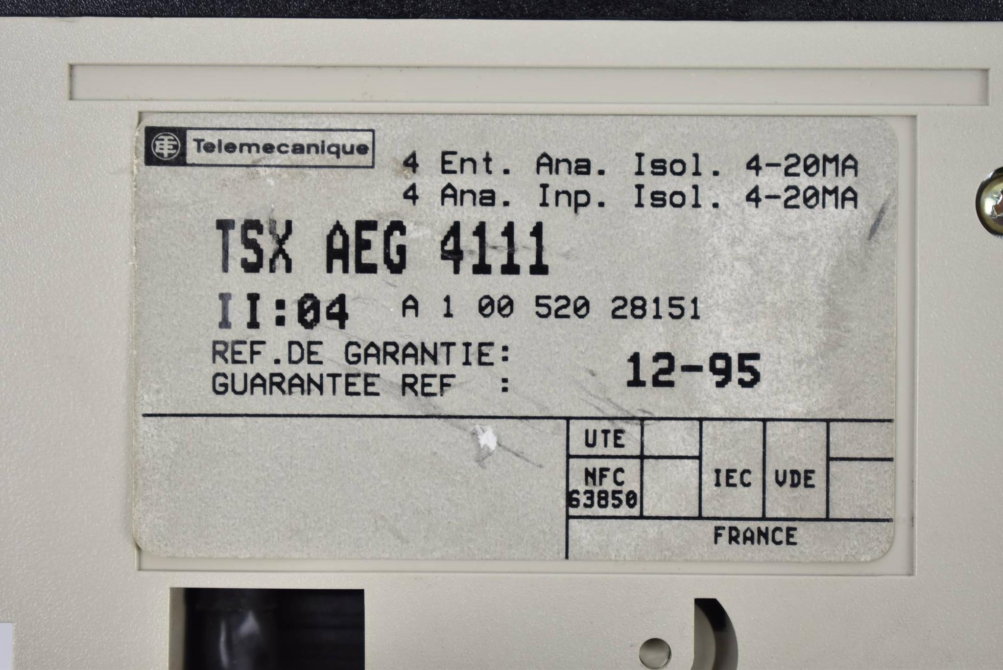 Produktfoto 3 von Telemecanique Analogmodul TSXAEG4111 ( 4-20mA )