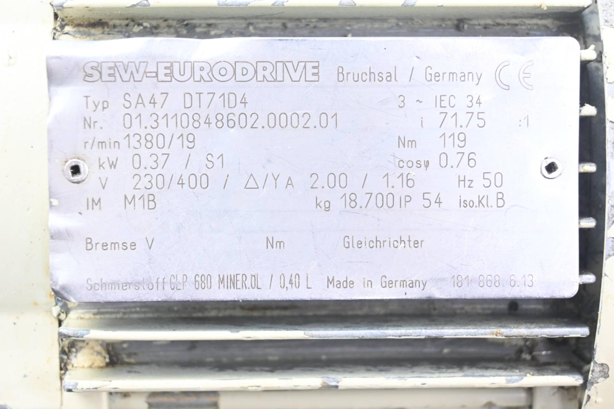 Produktfoto 2 von SEW Eurodrive Getriebemotor SA47 DT71D4 ( SA47DT71D4 )