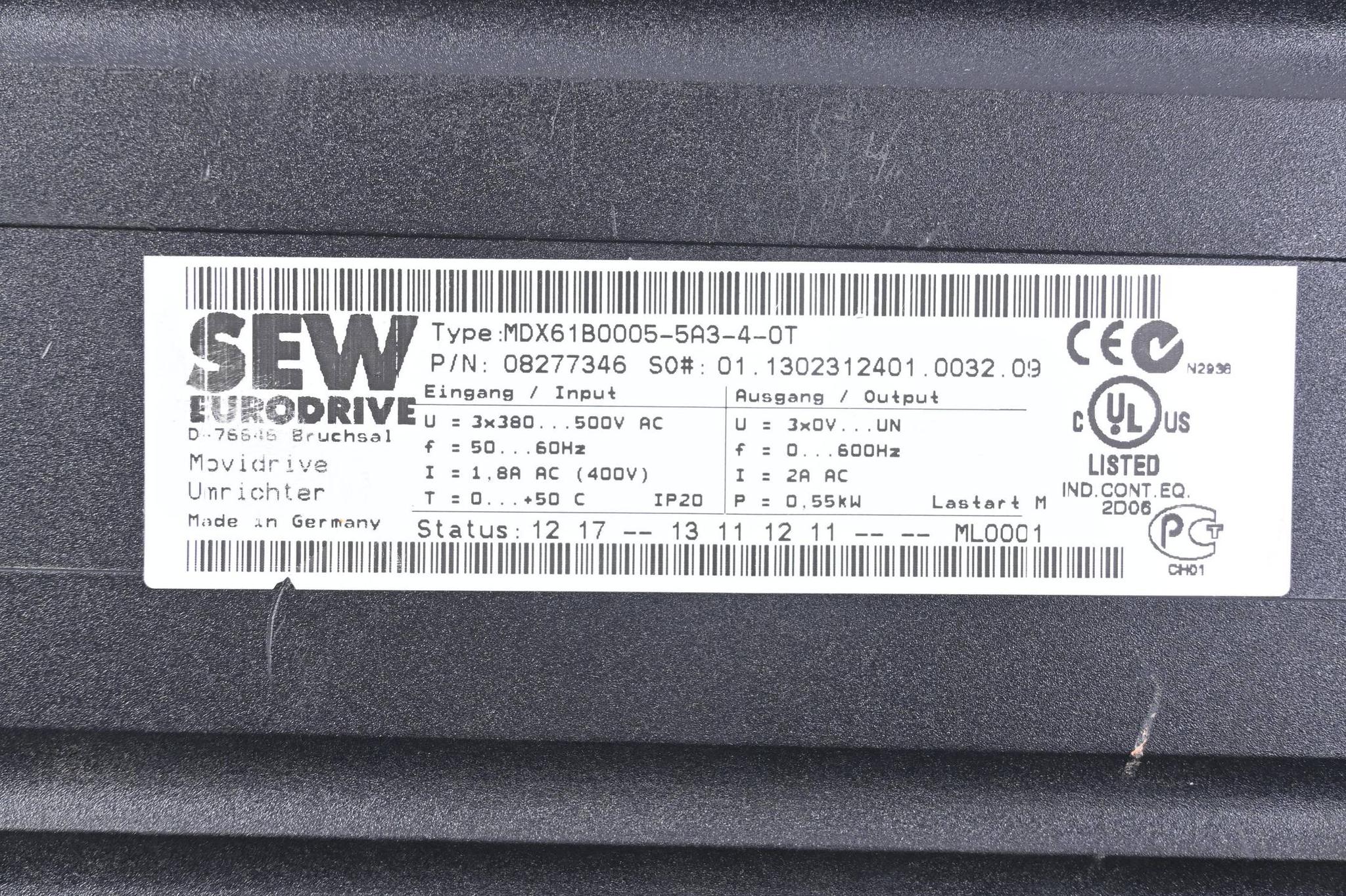 Produktfoto 2 von SEW Eurodrive Frequenzumrichter MDX61B0005-5A3-4-0T ( 08277346 )