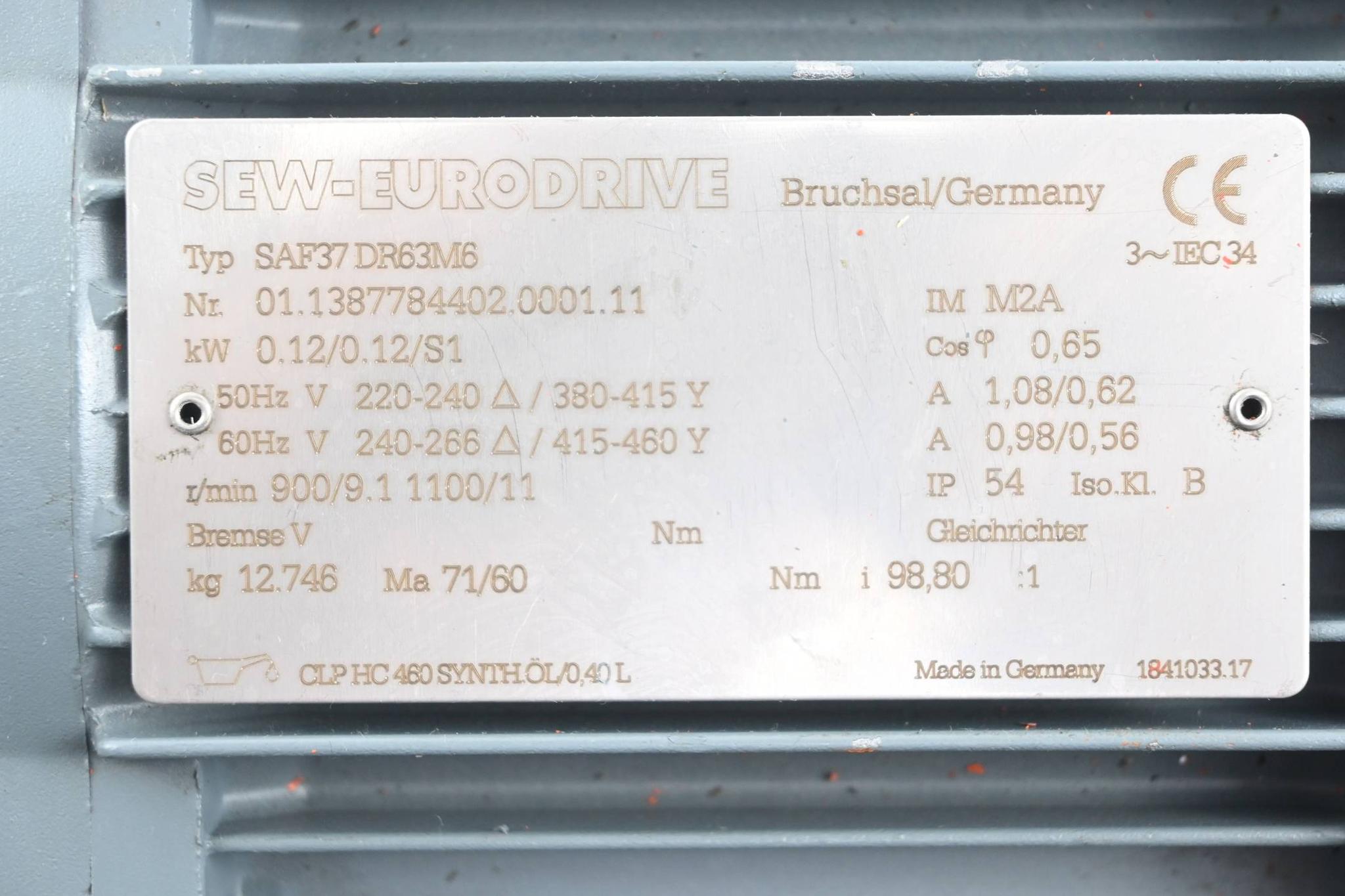 Produktfoto 2 von SEW Eurodrive Getriebemotor SAF37DR63M6 ( SAF37 DR63M6 )