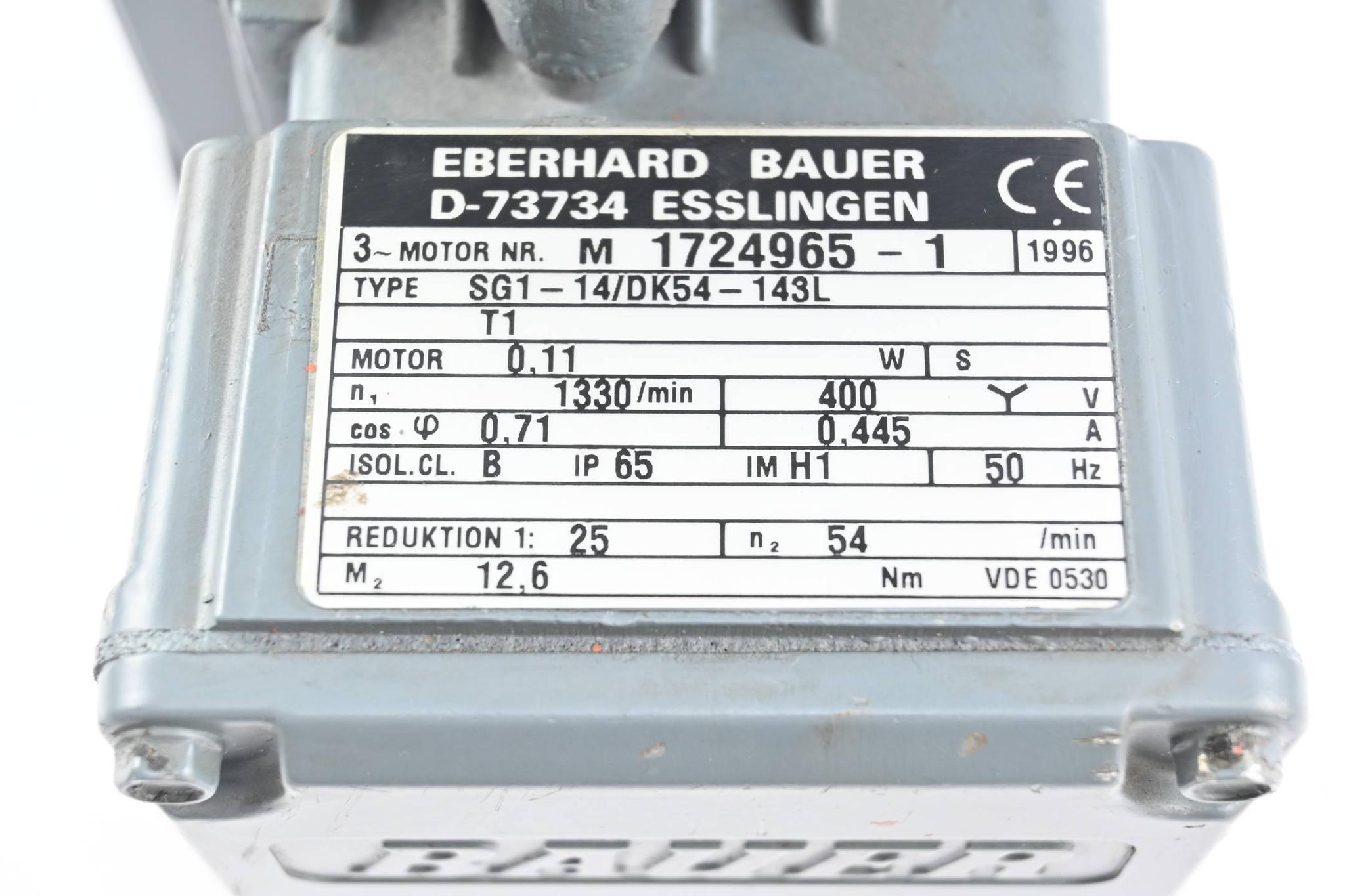 Produktfoto 2 von Eberhard Bauer Getriebemotor SG1-14/DK54-143L