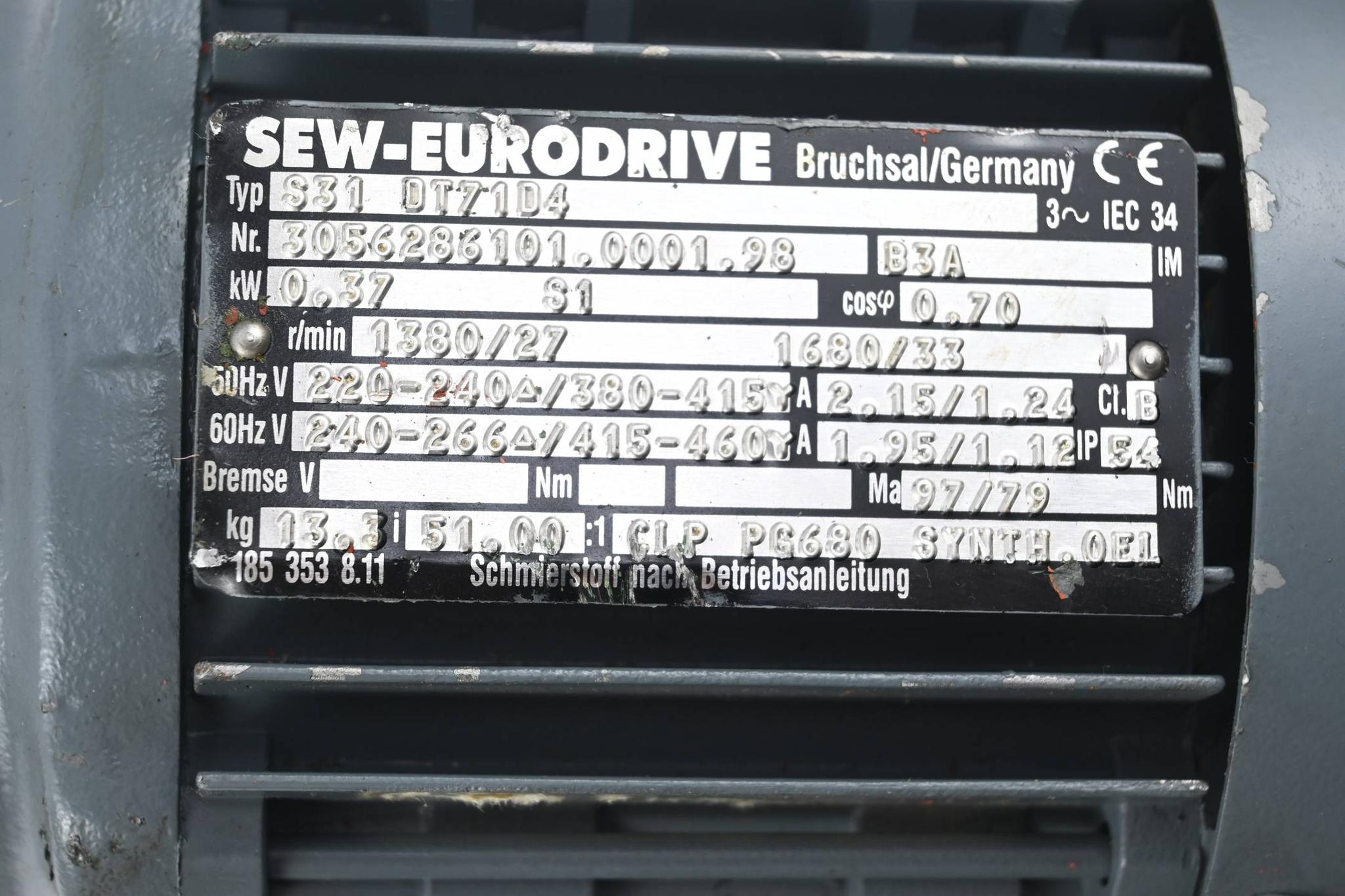 Produktfoto 2 von SEW Eurodrive Getriebemotor S31 DT71D4 ( S31DT71D4 )