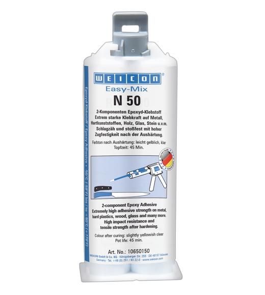 Produktfoto 1 von WEICON Easy-Mix N 50 | Epoxid-Klebstoff für Fertigungsprozesse | 50 ml | leicht gelblich, klar