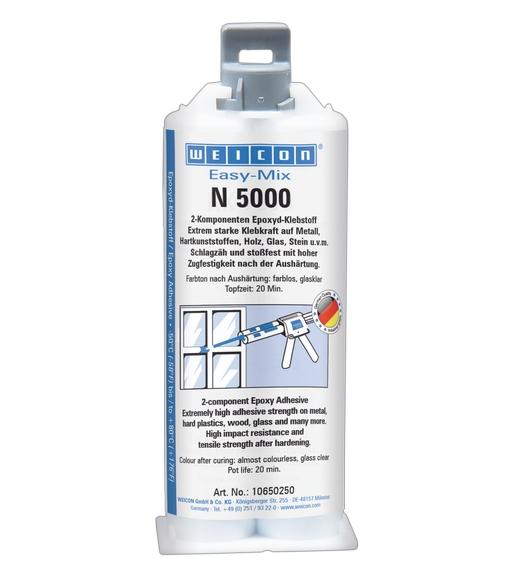 WEICON Easy-Mix N 5000 | Epoxid-Klebstoff für optisch anspruchsvolle Verbindungen | 50 ml | fast farblos, glasklar