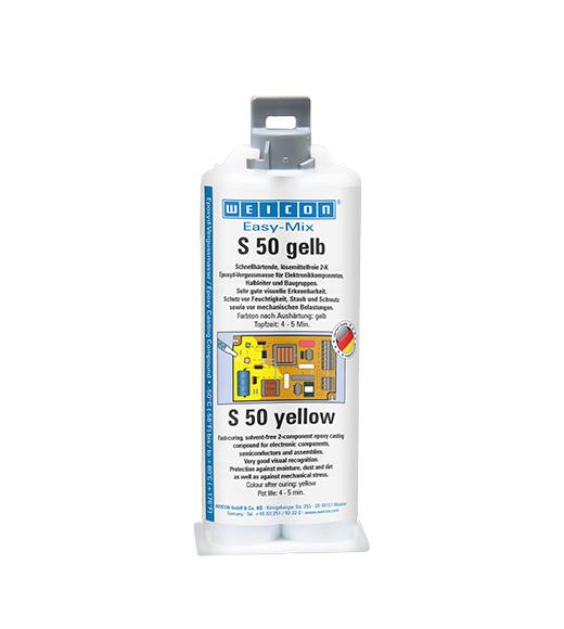 Produktfoto 1 von WEICON Easy-Mix S 50 gelb | Epoxid-Vergussmasse | 50 ml | gelb