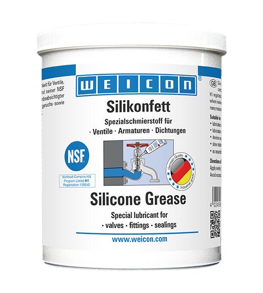 WEICON Silikonfett | lebensmittelechtes Schmierfett | 0,45 kg | farblos, transluzent