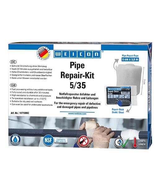 Produktfoto 1 von WEICON Pipe Repair-Kit | für die Notfall-Reparatur beschädigter Rohre und Leitungen | 3,5 m x 5 cm