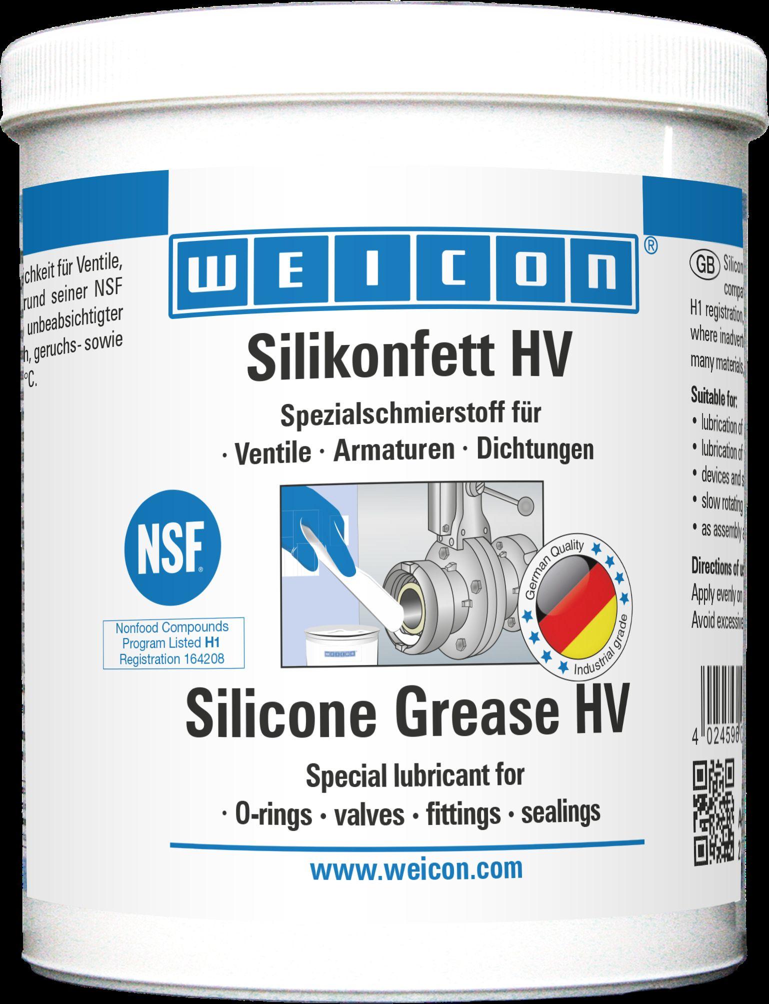 WEICON Silikonfett HV | lebensmittelechtes Schmierfett | 450 g | farblos