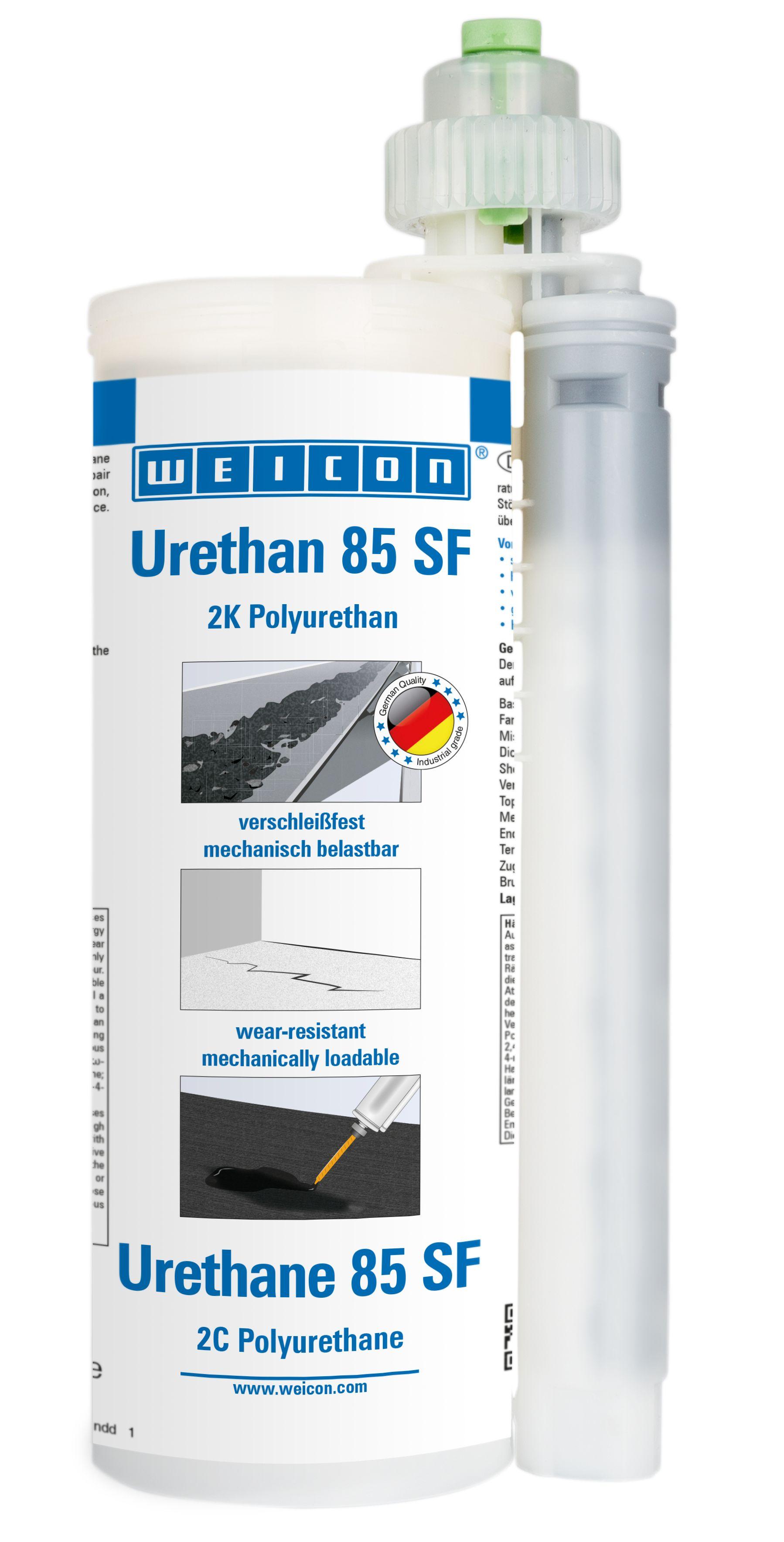 WEICON Urethan 85 SF | schnellhärtende Polyurea Reparatur- und Beschichtungsmasse, Arbeitspackung | 0,54 kg | schwarz