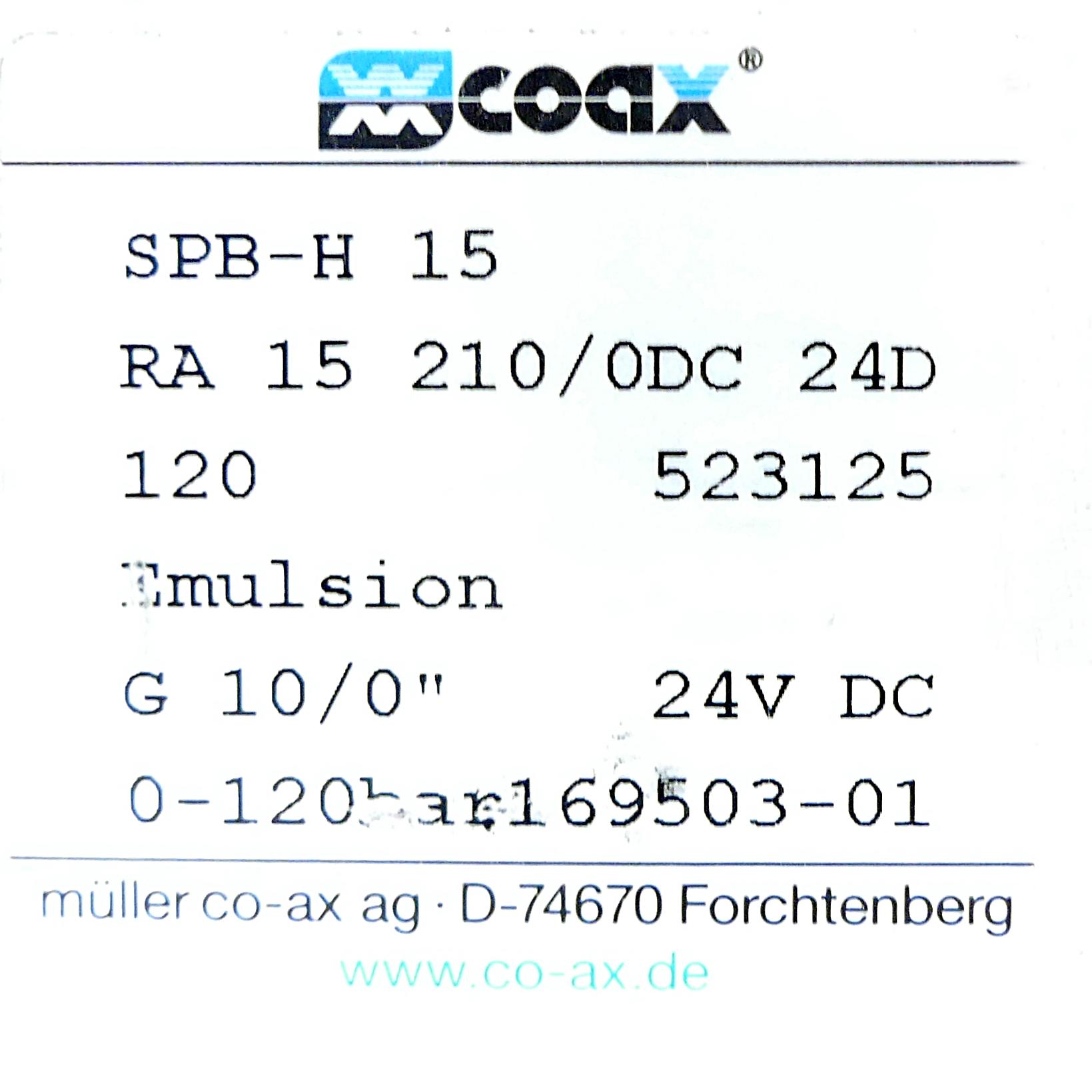 Produktfoto 2 von COAX Druckregelventil SPB-H 15