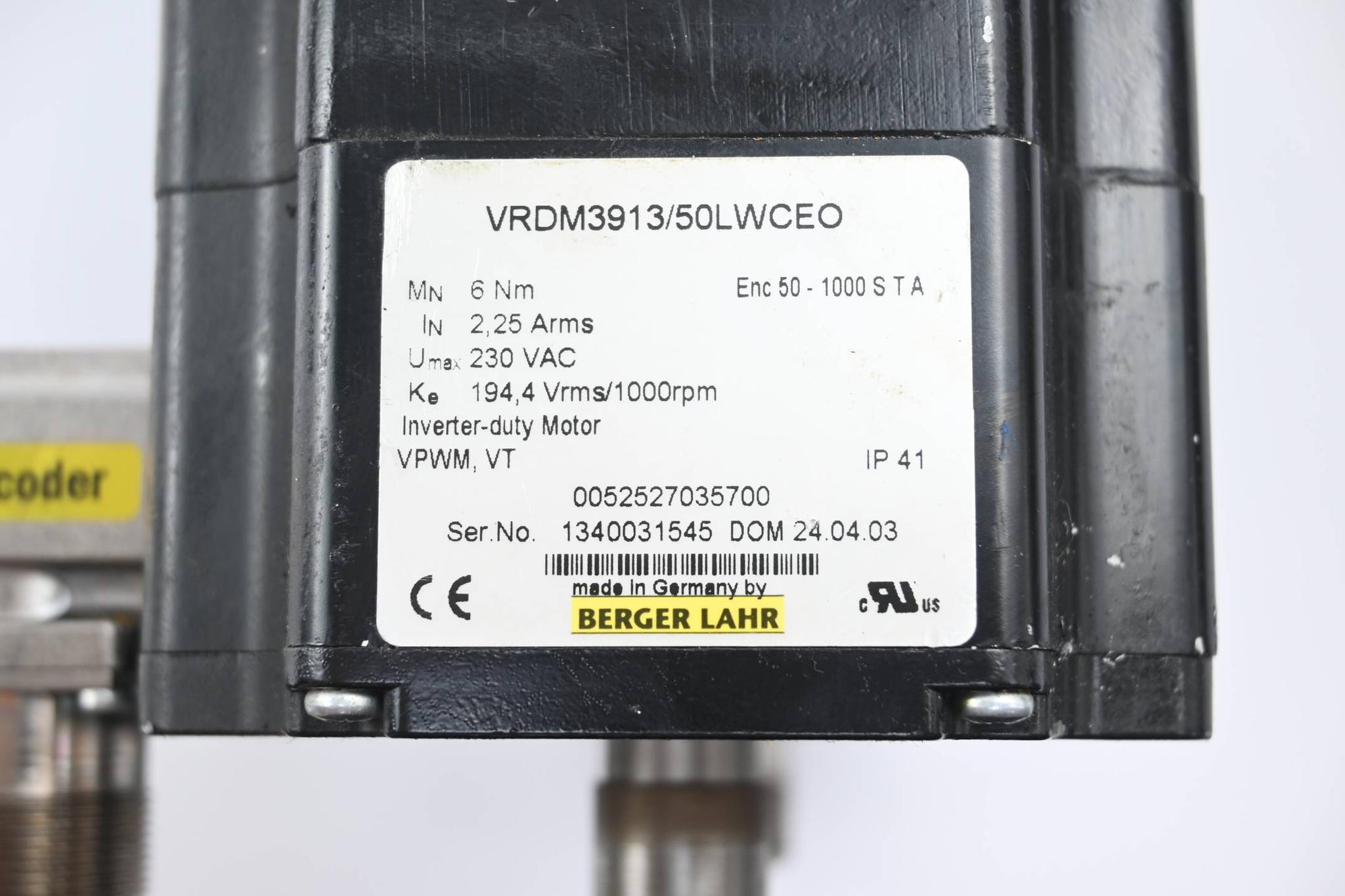 Produktfoto 2 von Berger Lahr Servomotor VRDM3913-50LWCEO ( 0052527035700 )