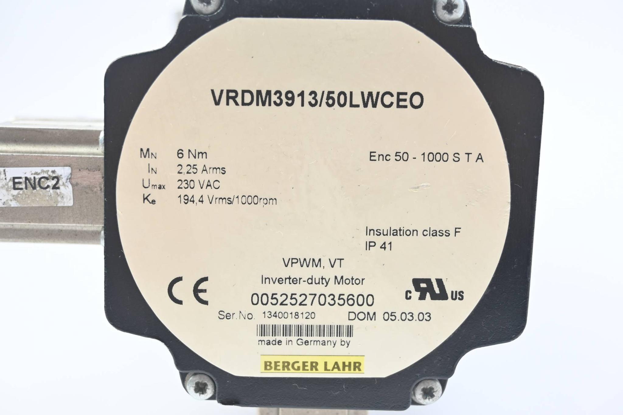 Produktfoto 2 von Berger Lahr Servomotor VRDM3913-50LWCEO ( 0052527035600 )