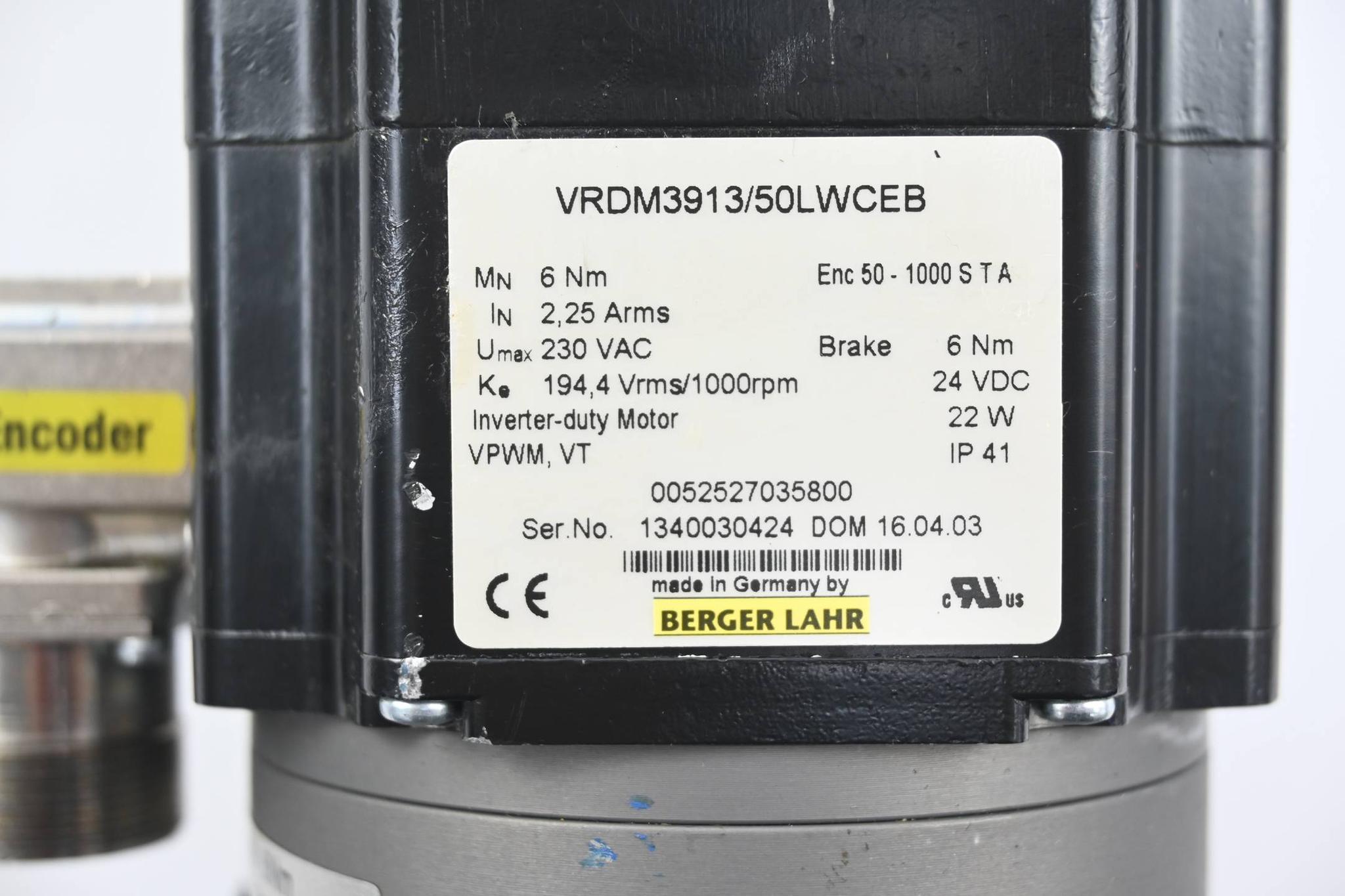 Produktfoto 4 von Berger Lahr Servomotor VRDM3913/50LWCEB ( 0052527035800 ) inkl. Neugart PLE 80