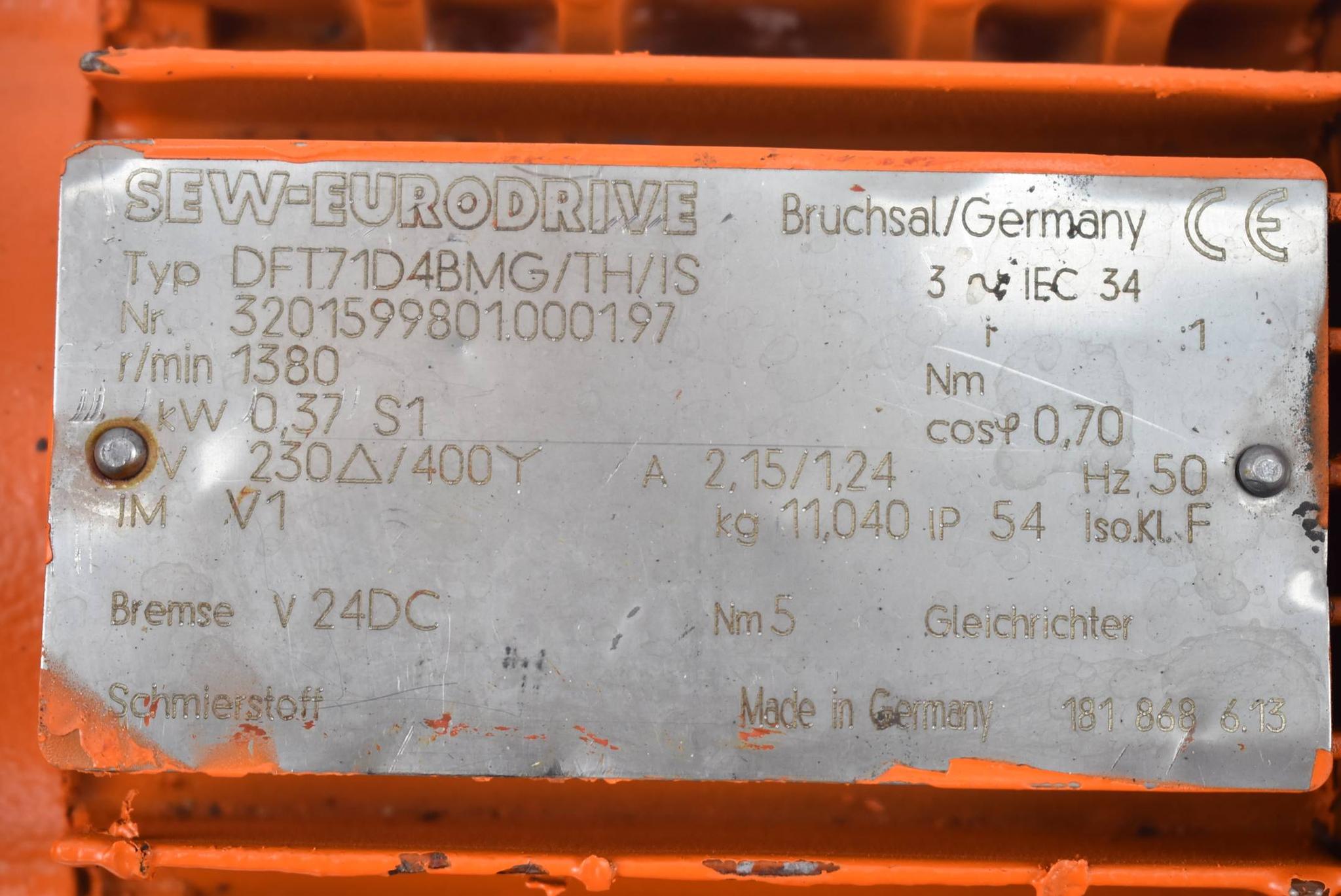 Produktfoto 2 von SEW Eurodrive Elektronmotor DFT 71 D4BMG/TH/IS ( DFT71D4BMG/TH/IS ) 0,37kW