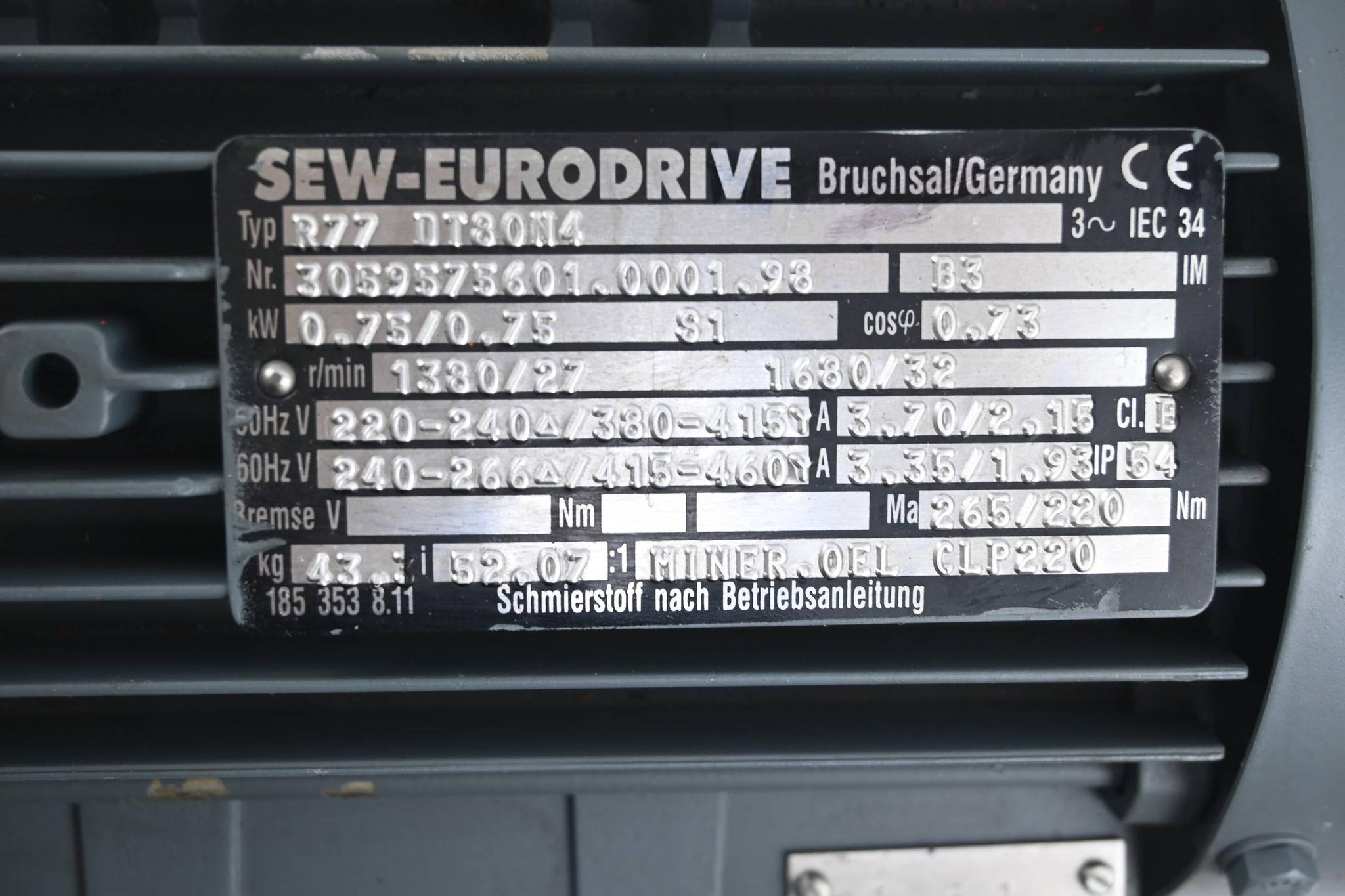 Produktfoto 1 von SEW Eurodrive Getriebemotor R77DT80N4 ( R77 DT80N4 )