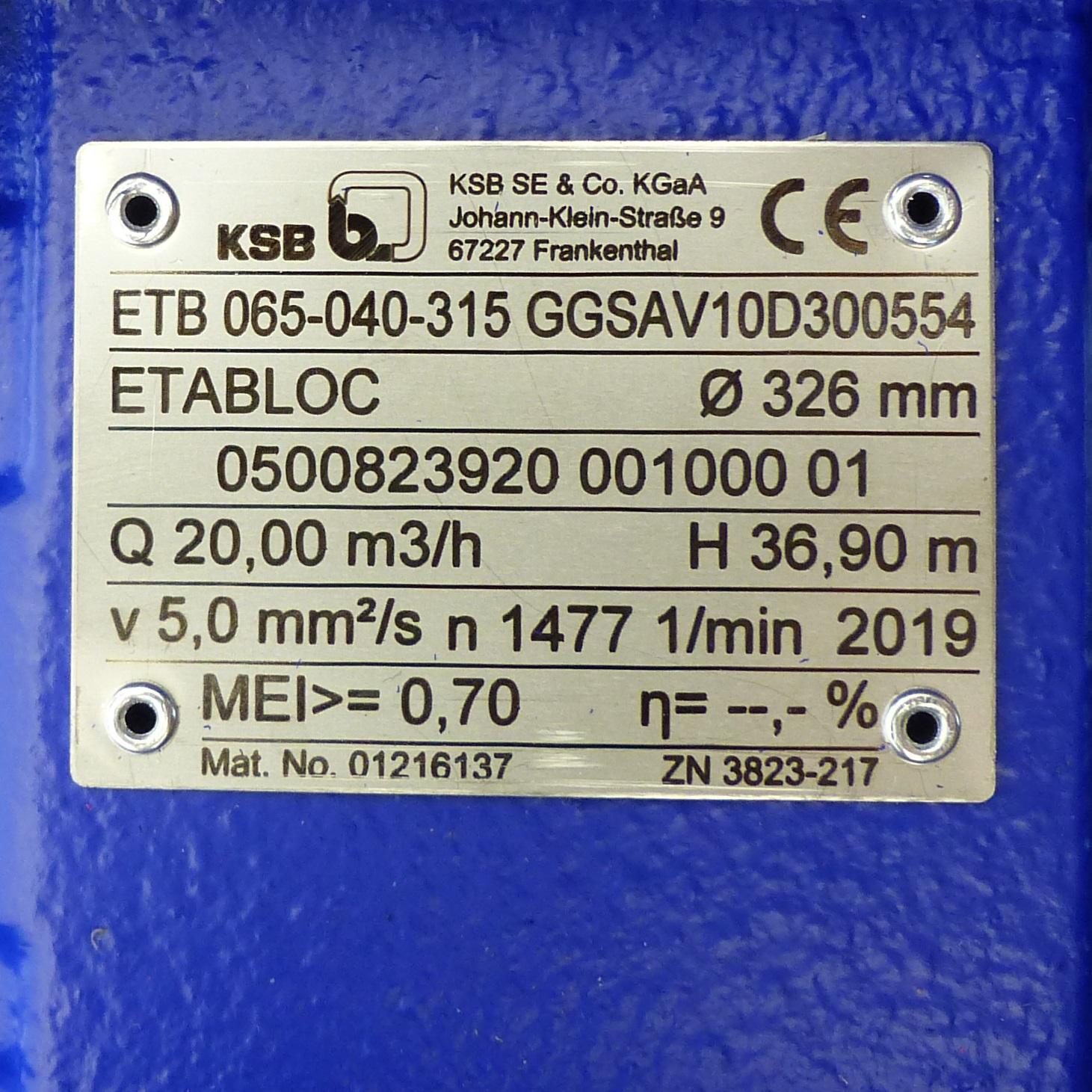 Produktfoto 2 von KSB Blockpumpe Etabloc ETB 065-040-315