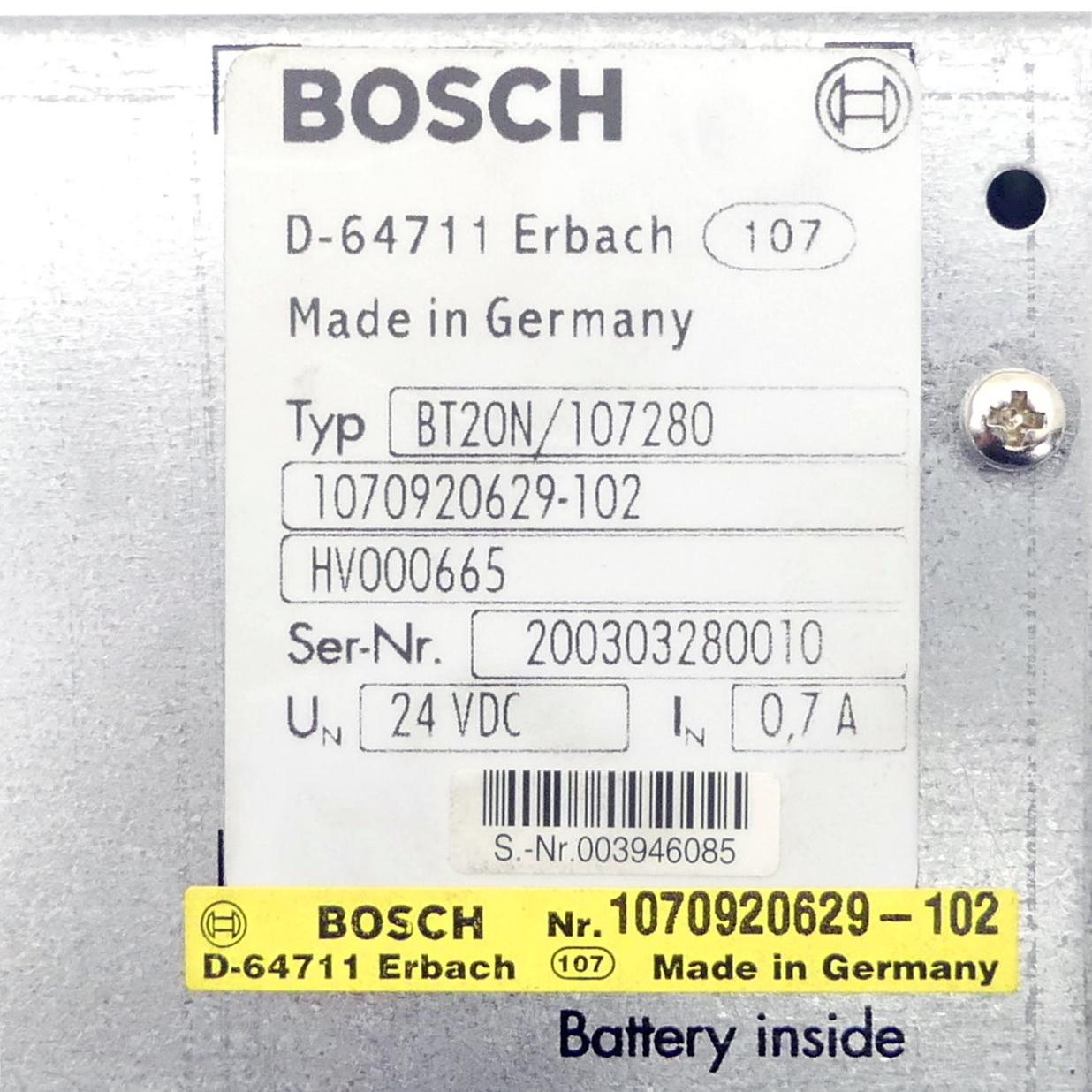 Produktfoto 2 von BOSCH Bedienterminal BT20N/107280