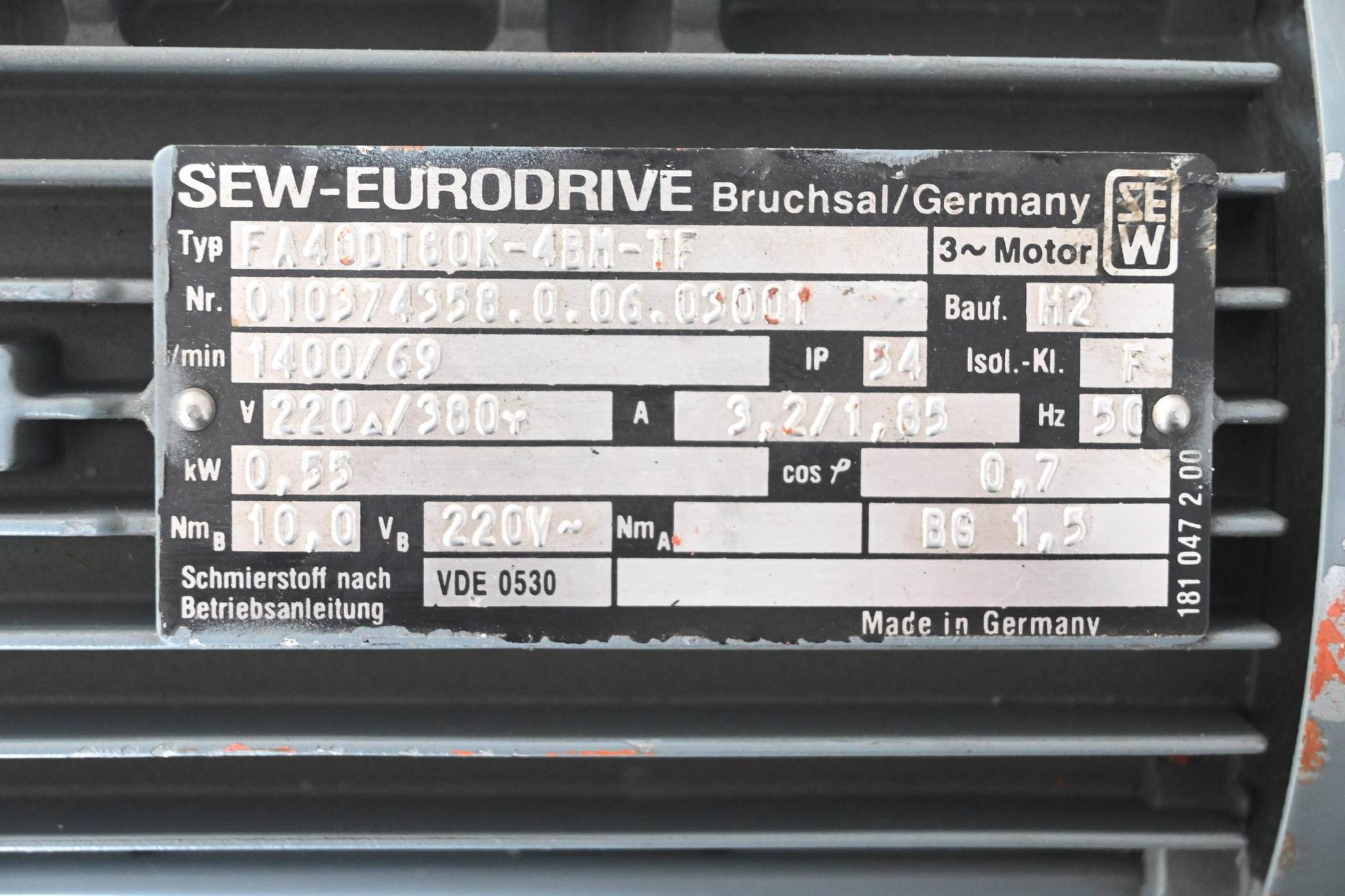 Produktfoto 1 von SEW Eurodrive Getriebemotor FA40DT80K-4BM-TF ( FA40 DT80K-4BM-TF )