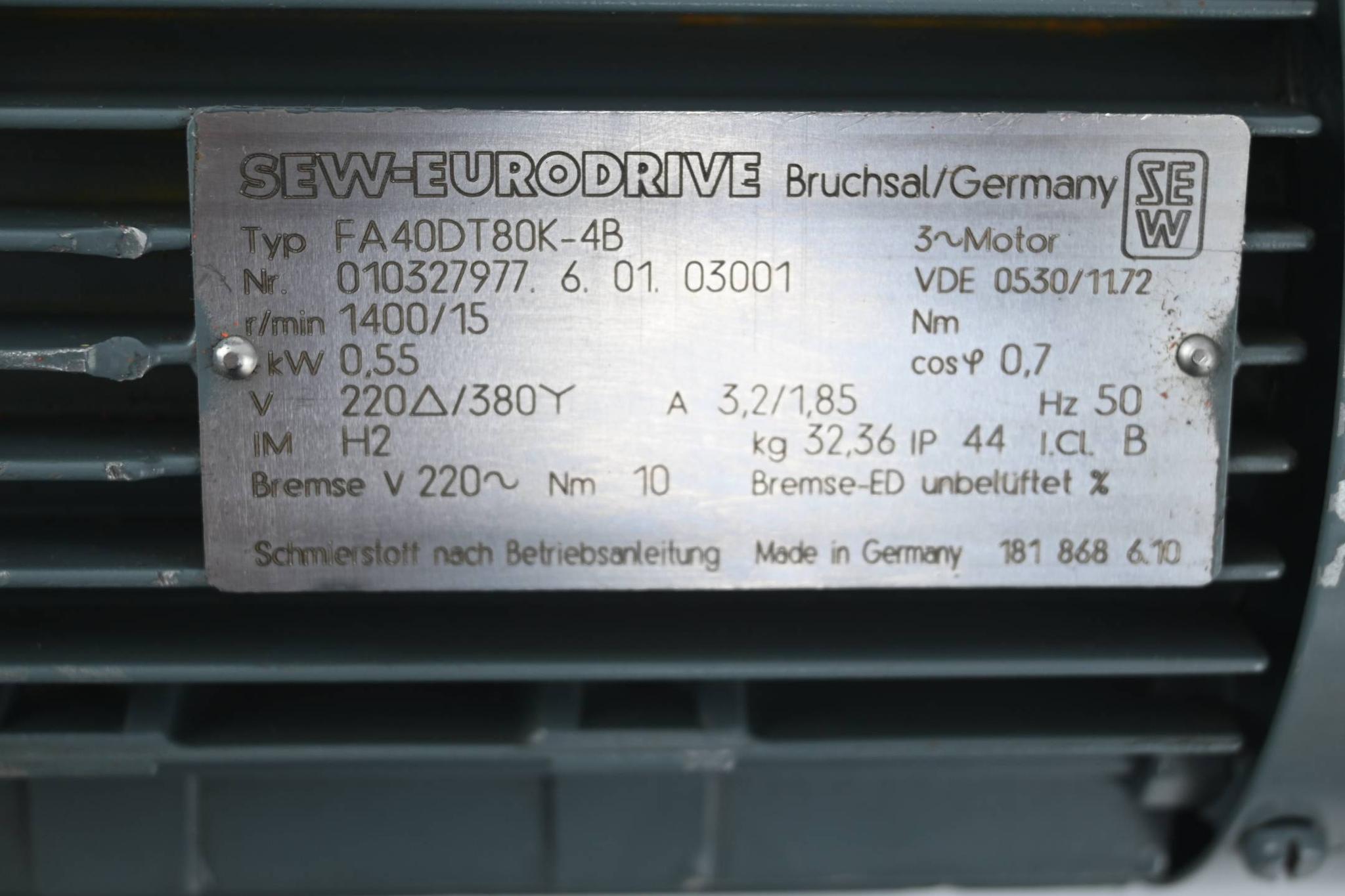 Produktfoto 1 von SEW Eurodrive Getriebemotor FA40DT80K-4B ( FA40 DT80K-4B )