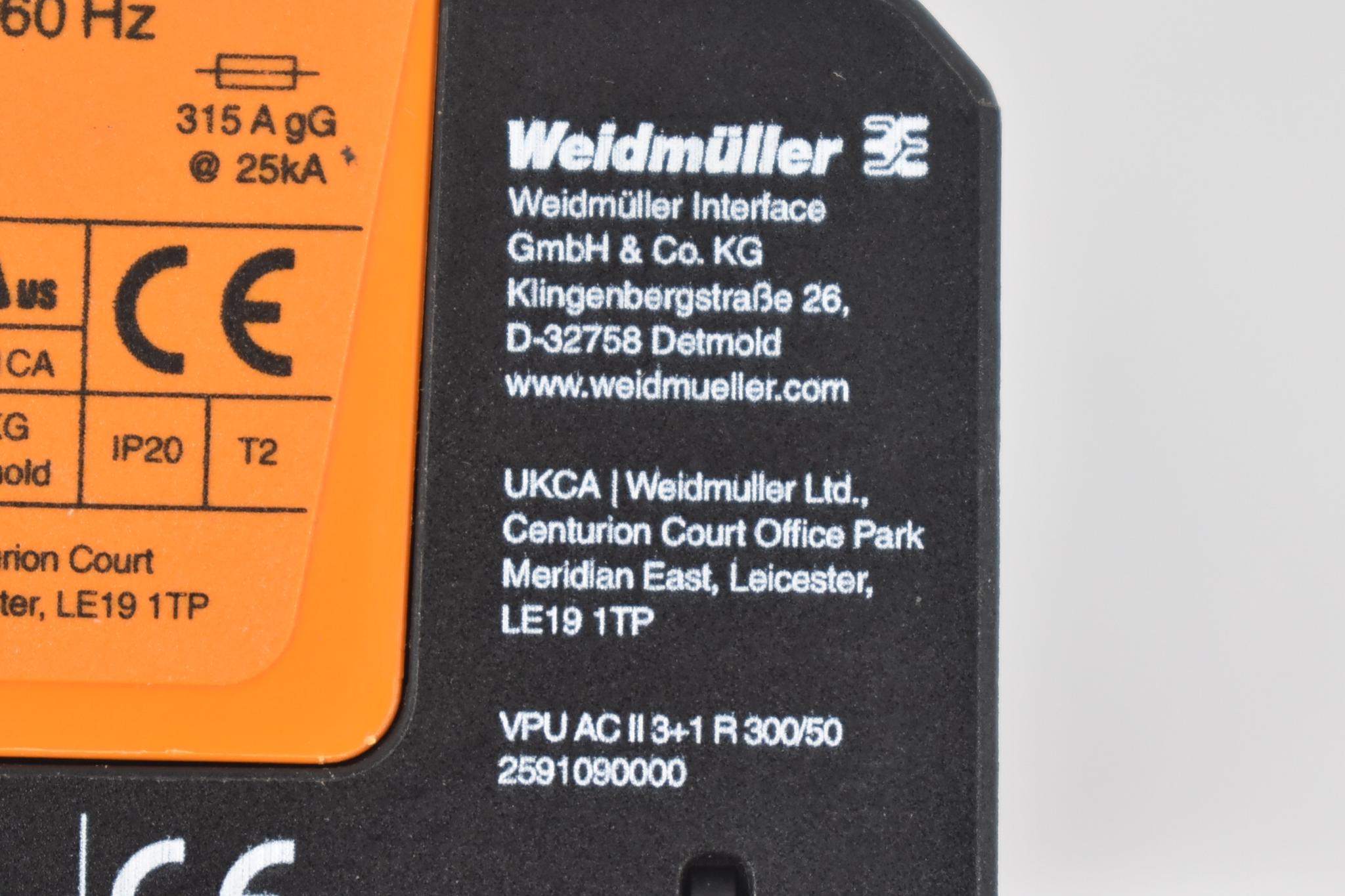 Produktfoto 3 von Weidmüller Überspannungsableiter VPU AC II 3+1 R 300/50 ( 2591090000 )