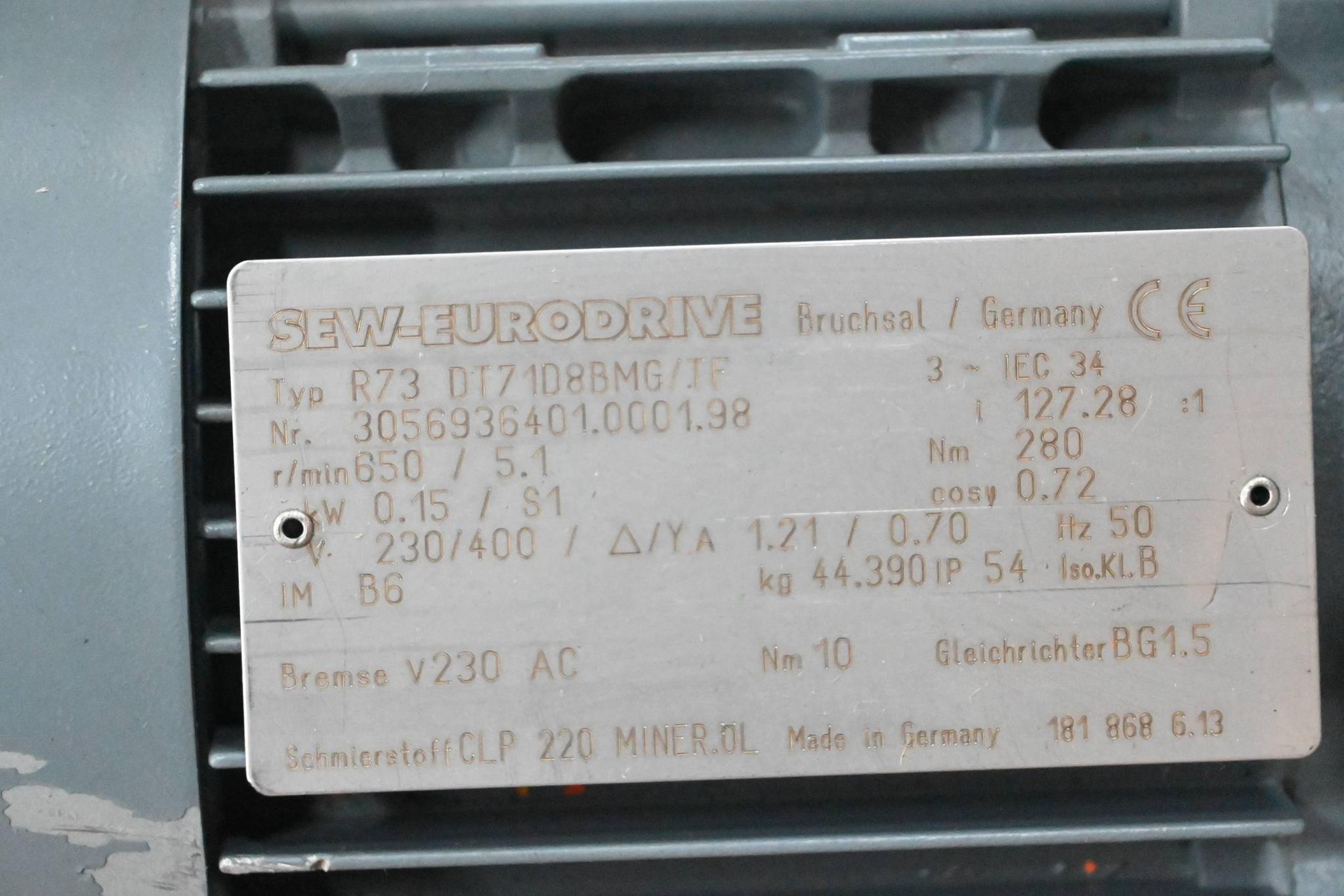 Produktfoto 1 von SEW-Eurodrive 3~ getriebemotor R73DT71D8BMG/TF ( R73 DT71D8BMG/TF ) 0,15 kW