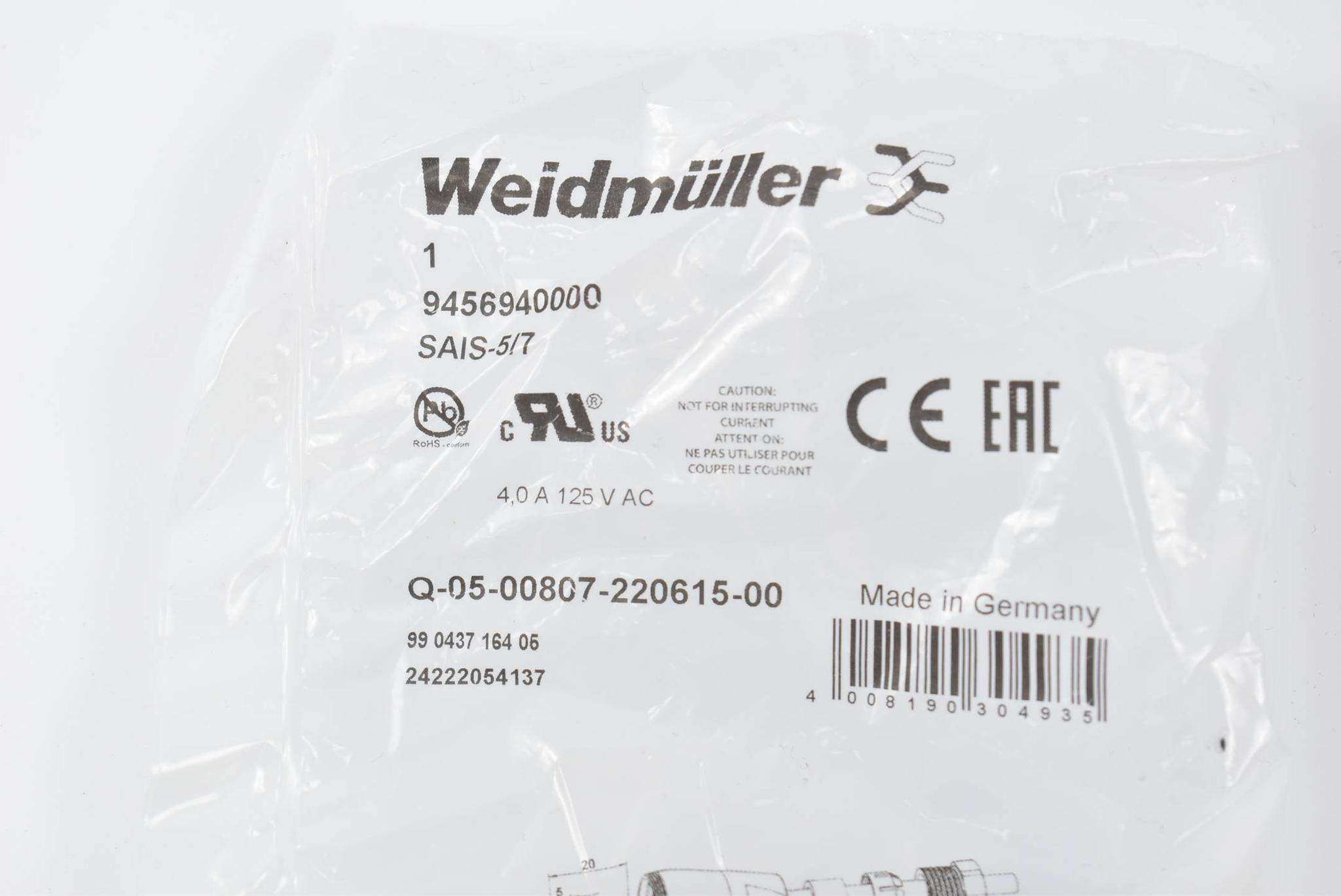 Weidmüller freikonfektionierbarer Steckverbinder SAIS-5/7 ( 9456940000 )