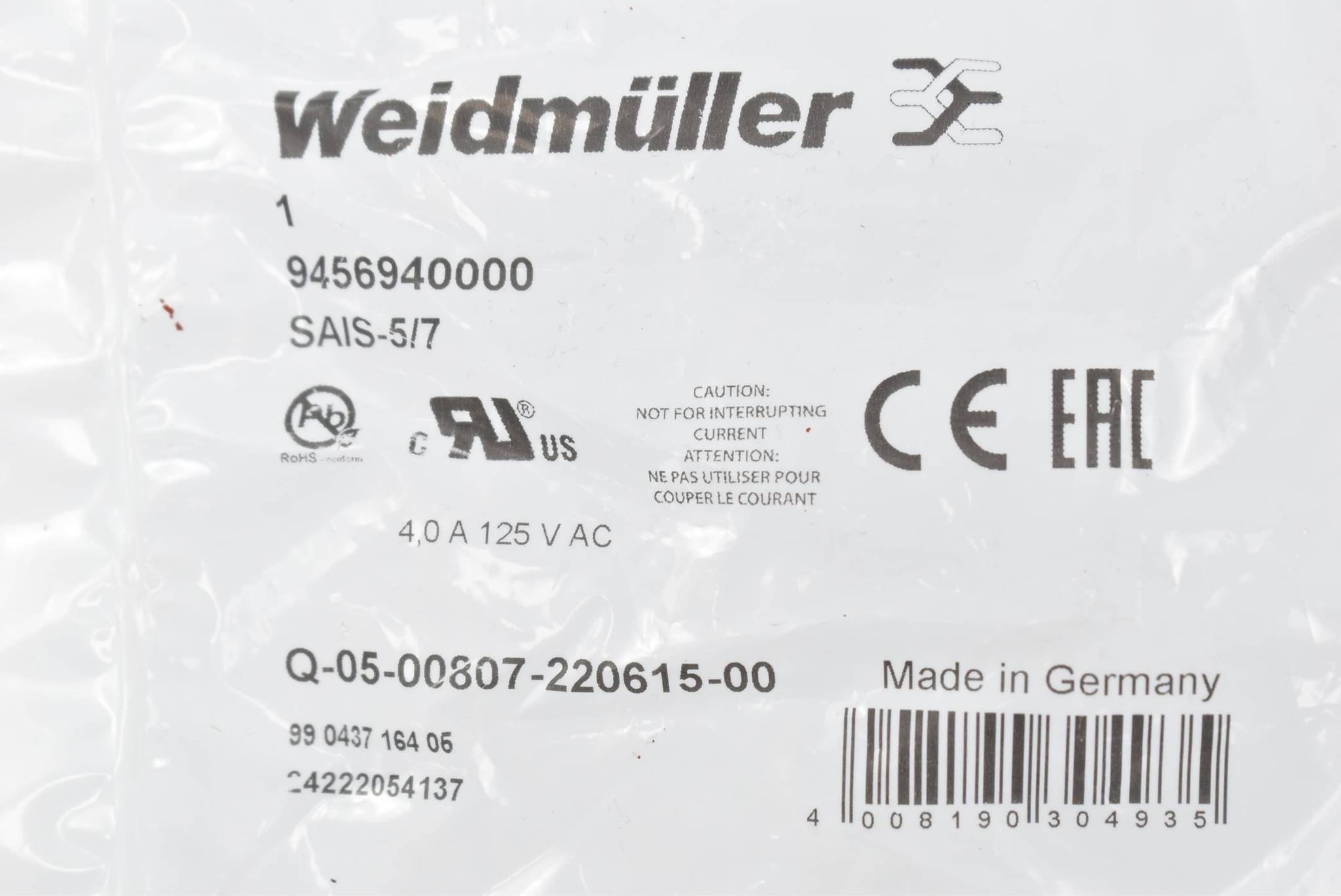 Weidmüller freikonfektionierbarer Steckverbinder SAIS-5/7 ( 9456940000 )