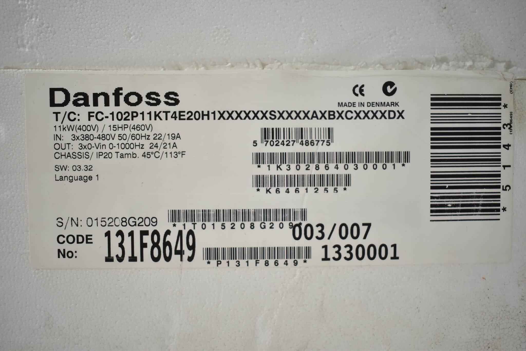 Produktfoto 3 von Danfoss VLT Umrichter FC-102P11KT4E20H1XXXXXXSXXXXAXBXCXXXXDX ( 131F8649 ) 11kW