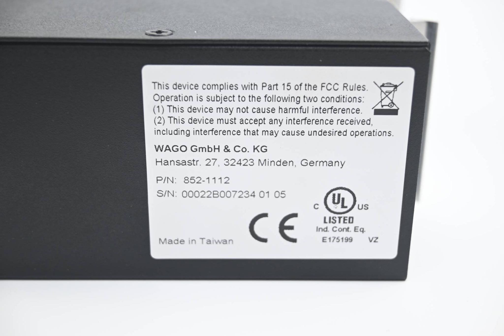 Produktfoto 2 von Wago Industrial-ECO-Switch 8 Ports 1000Base-T ( 852-1112 )