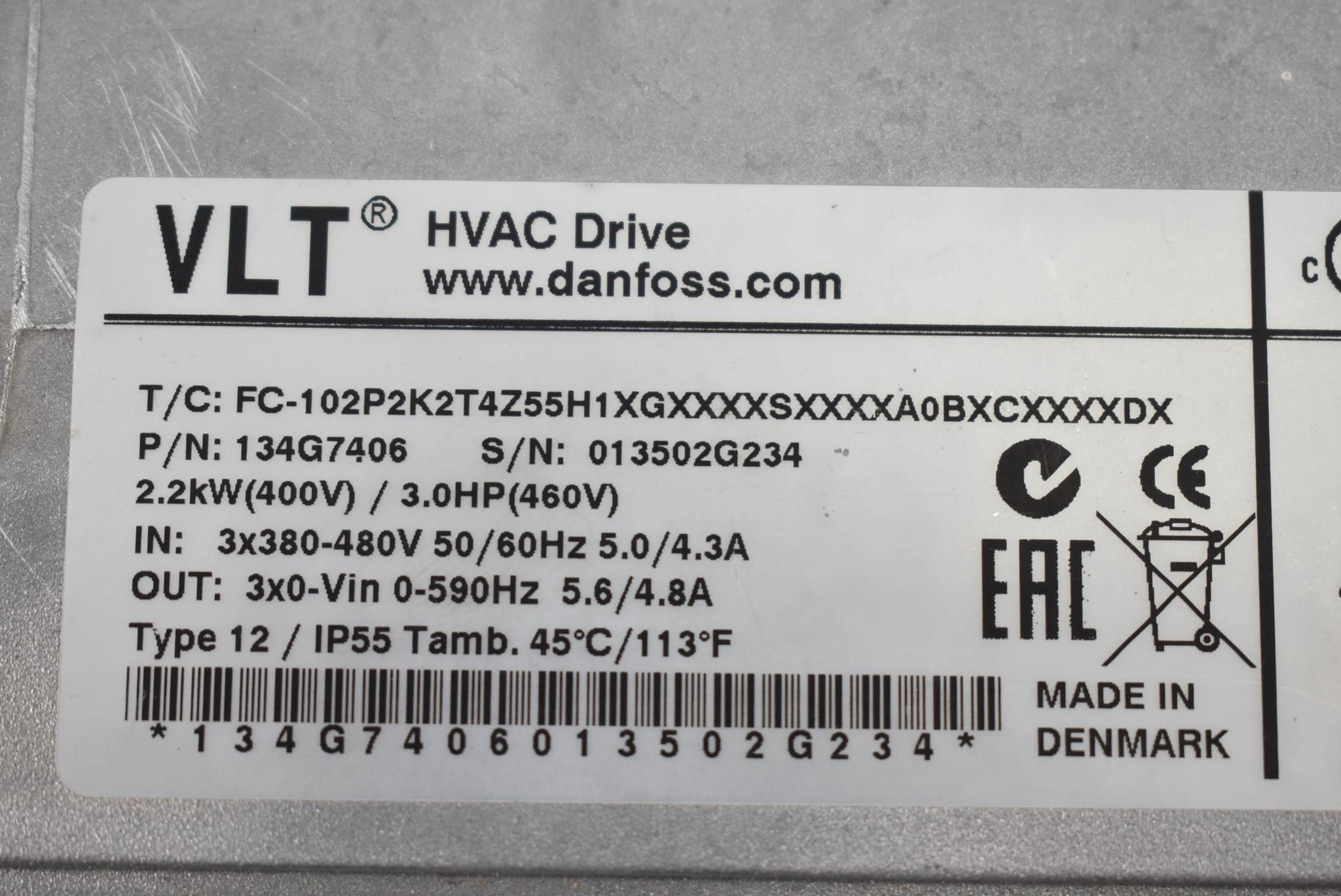 Produktfoto 4 von Danfoss VLT HVAC Drive FC-102P2K2T4Z55H!XGXXXXSXXXXA0BXCXXXXDX ( 134G7406 )