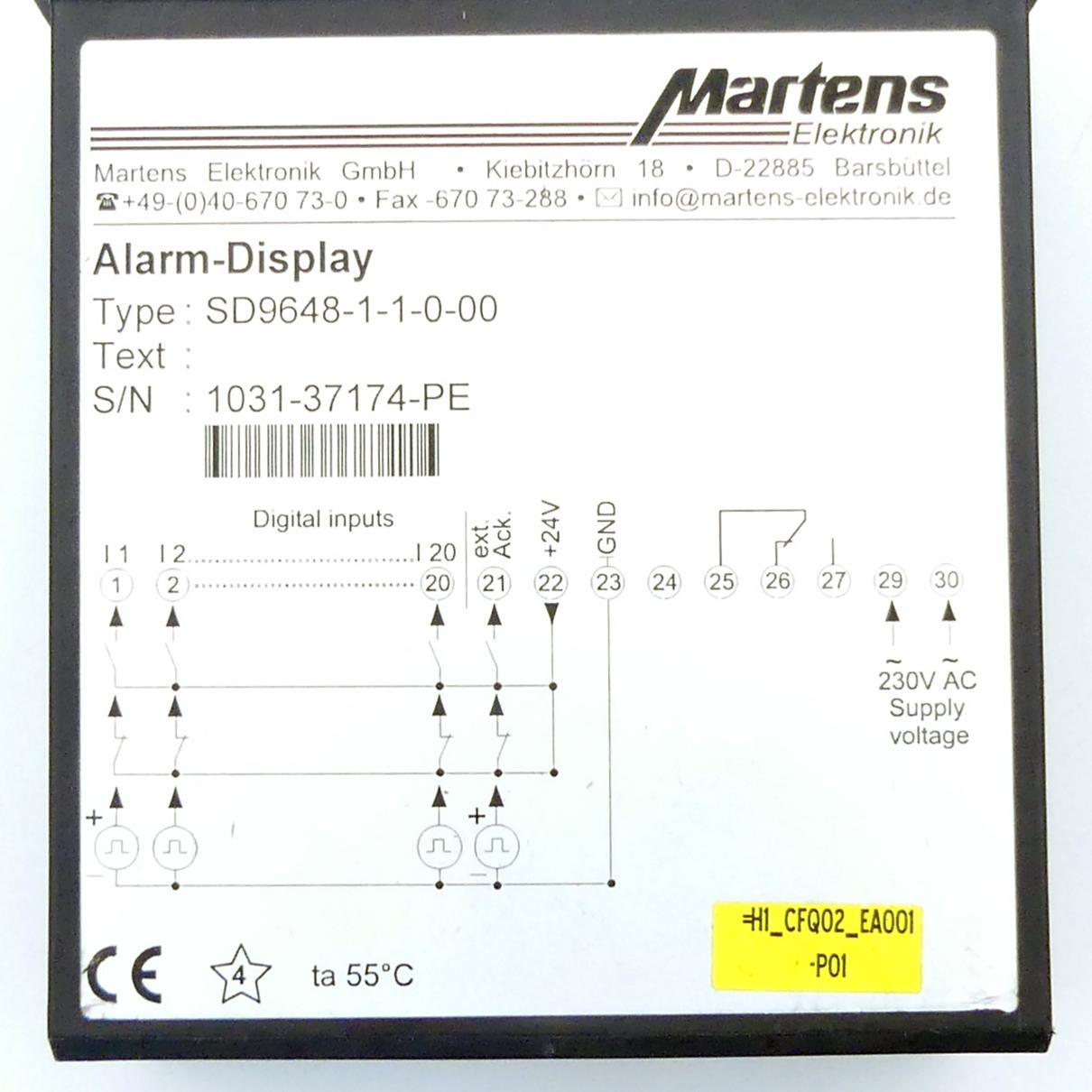 Produktfoto 2 von MARTENS ELEKTRONIK Alarm-Display