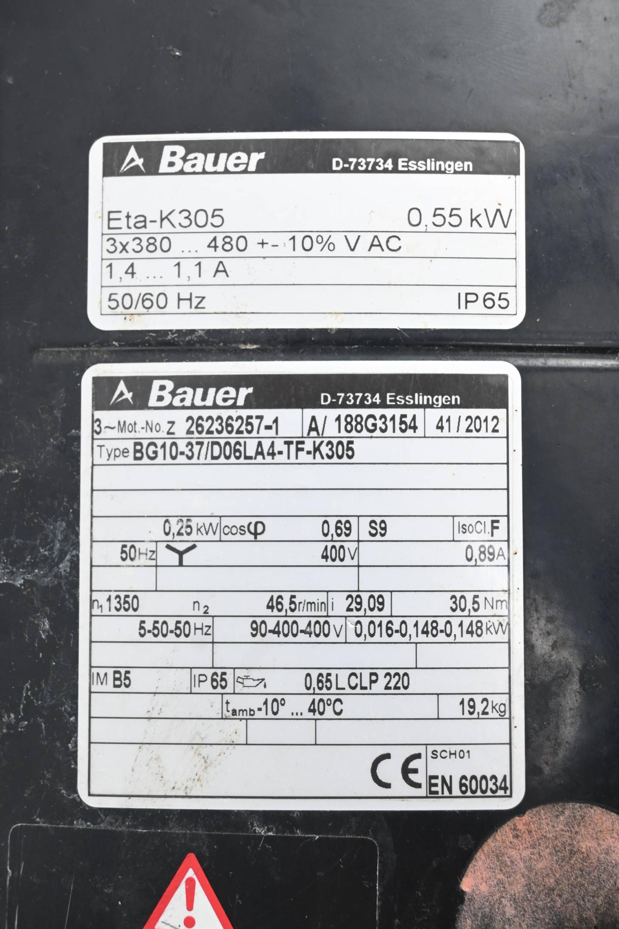 Produktfoto 1 von Bauer Getriebemotor BG10-37/D06LA4-TF-K305 inkl. Bauer Eta-K305