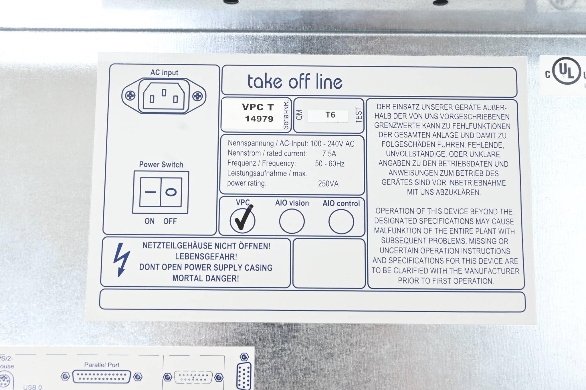 Produktfoto 3 von Lauer Panel PC take off line VPCT 14979 ( VT212b.II.LAU )