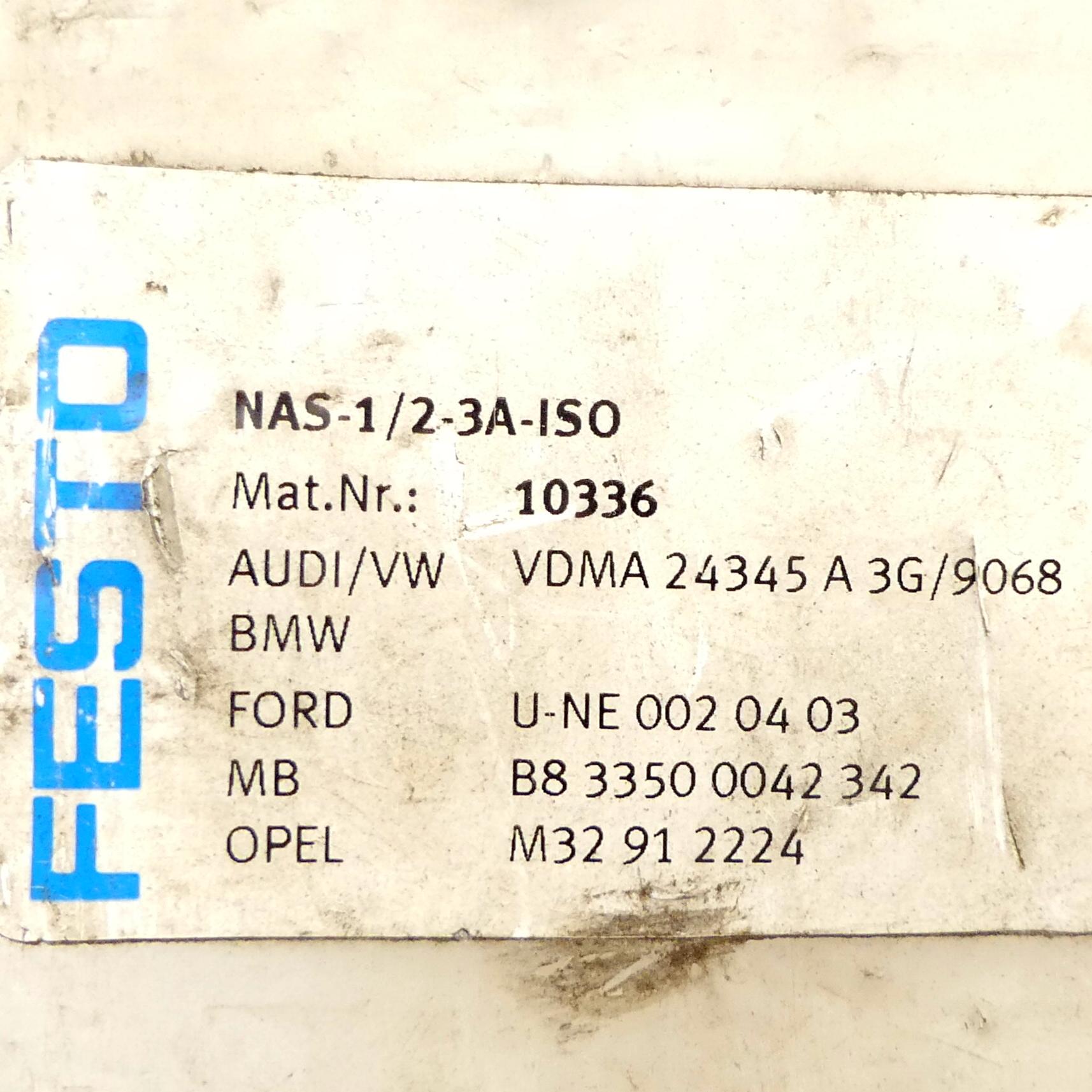 Produktfoto 2 von FESTO Einzelanschlussplatte NAS-1/2-3A-ISO