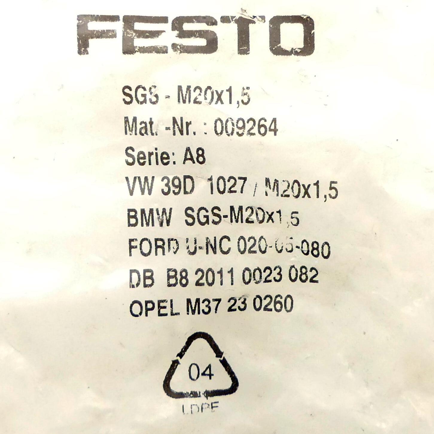 Produktfoto 2 von FESTO Gelenkkopf SGS-M20x1,5