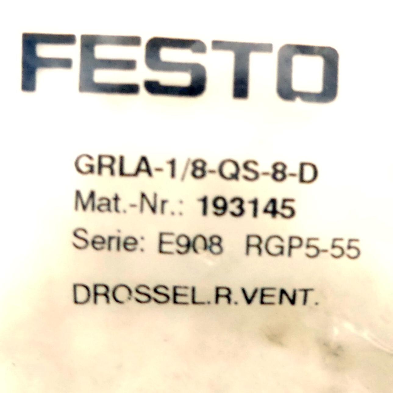 Produktfoto 2 von FESTO Drossel-Rückschlagventil GRLA-1/8-QS-8-D