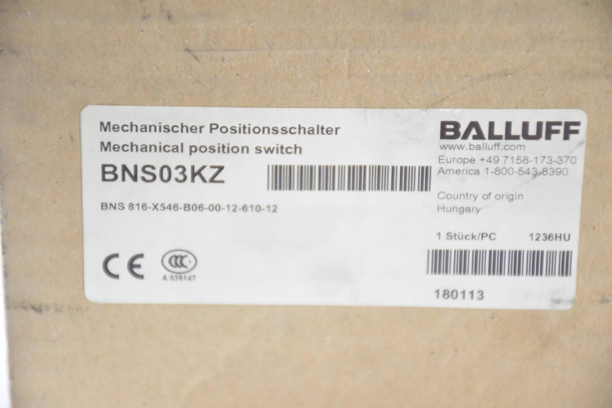 Produktfoto 3 von Balluff mechanischer positionsschalter BNS03KZ BNS 816-X546-B06-00-12-610-12