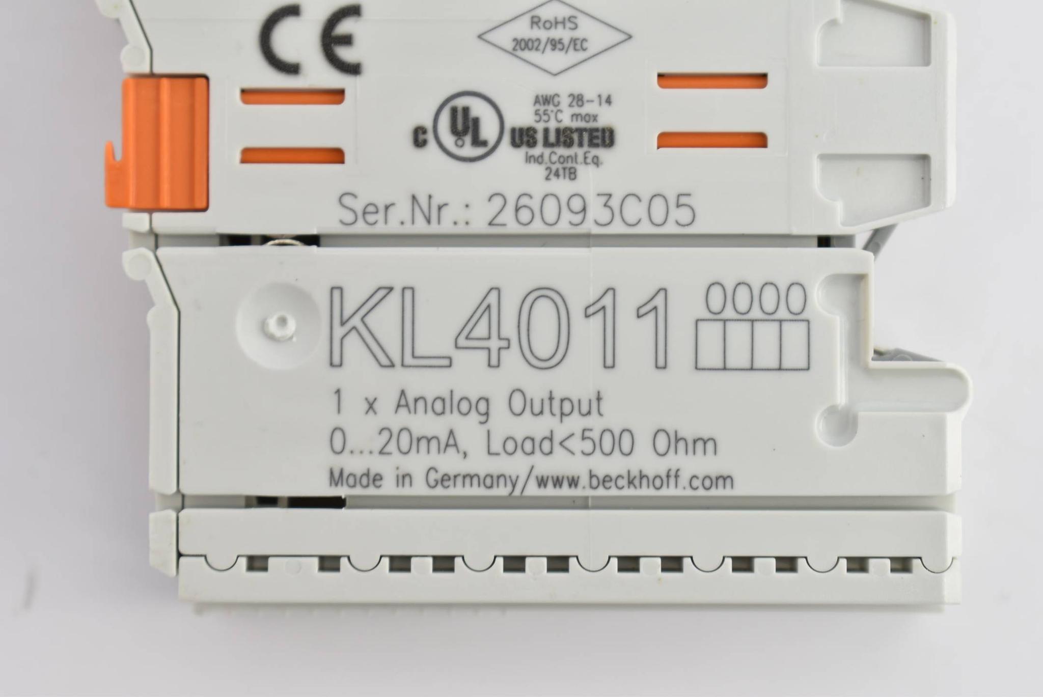 Beckhoff Busklemme 1-Kanal-Analog-Ausgang 20mA 12Bit single-ended KL4011