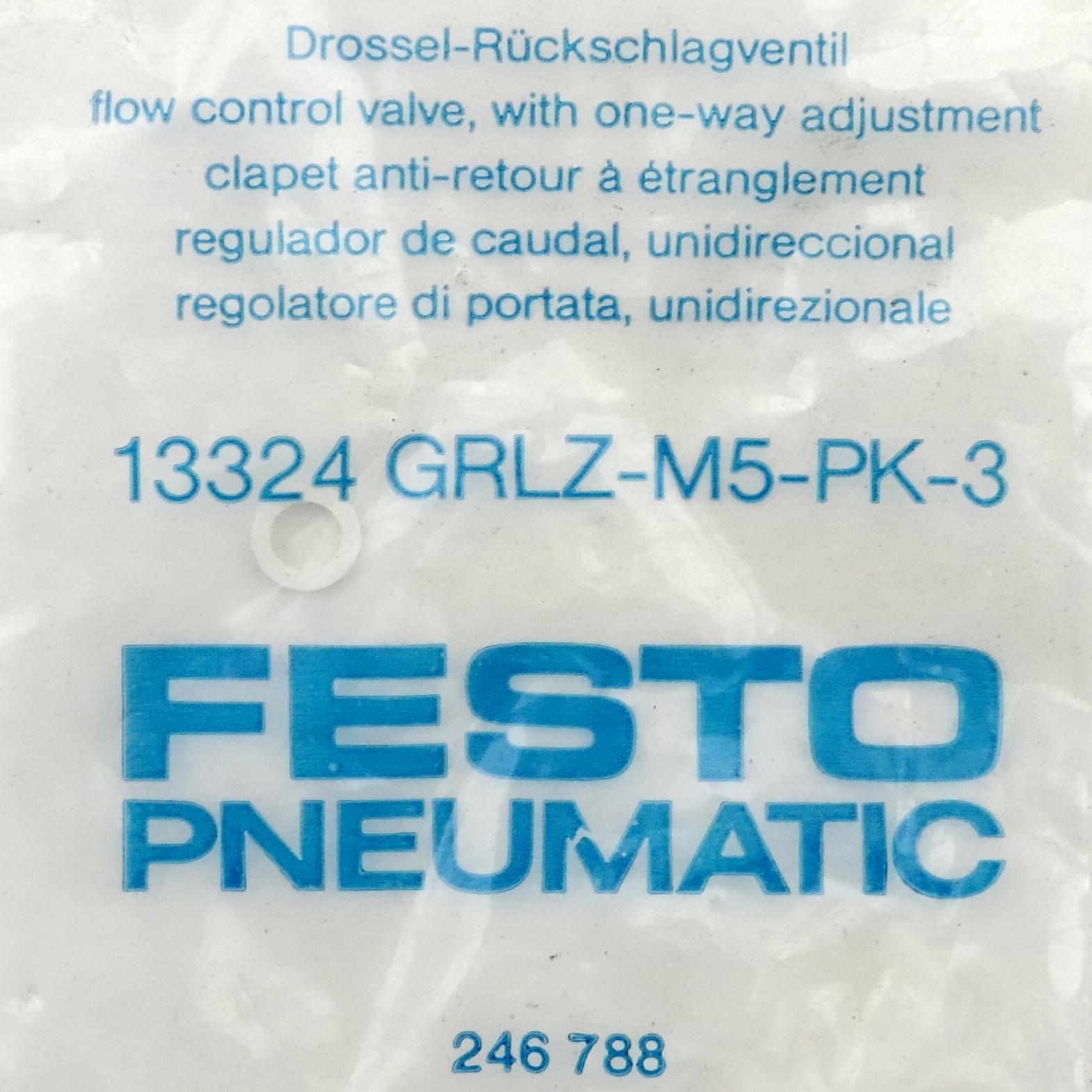 Produktfoto 2 von FESTO Drossel-Rückschlagventil GRLZ-M5-PK-3