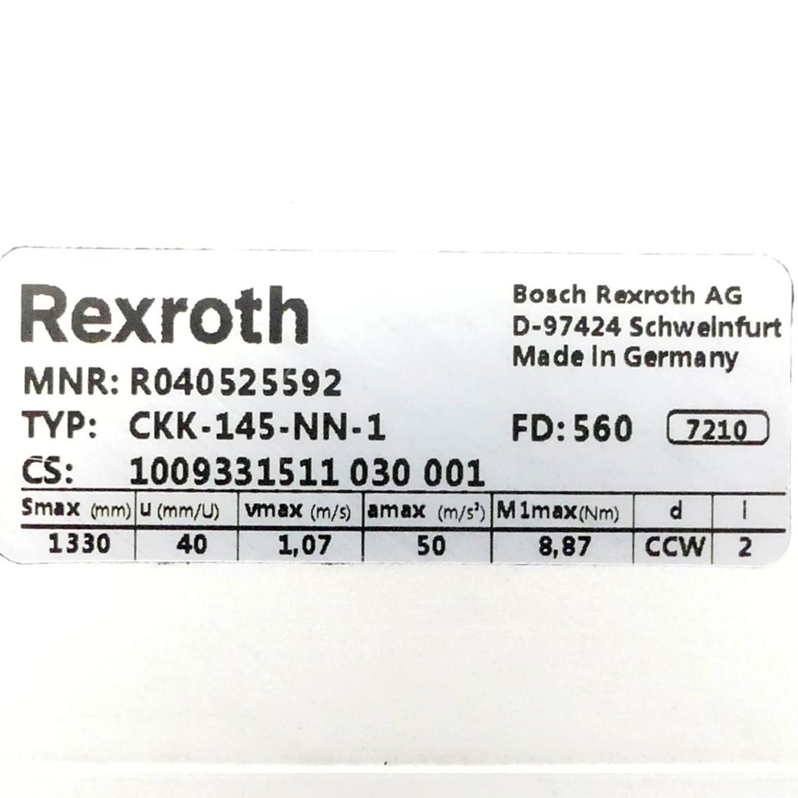 Produktfoto 2 von REXROTH Linearmodul CKK-145-NN-1