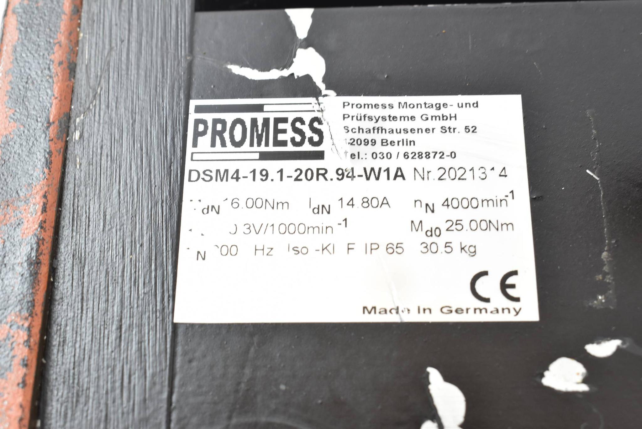 Produktfoto 2 von Promess Servomotor DSM4-19.1-20R.94-W1A ( 2021314 ) inkl. Vogel Getriebe