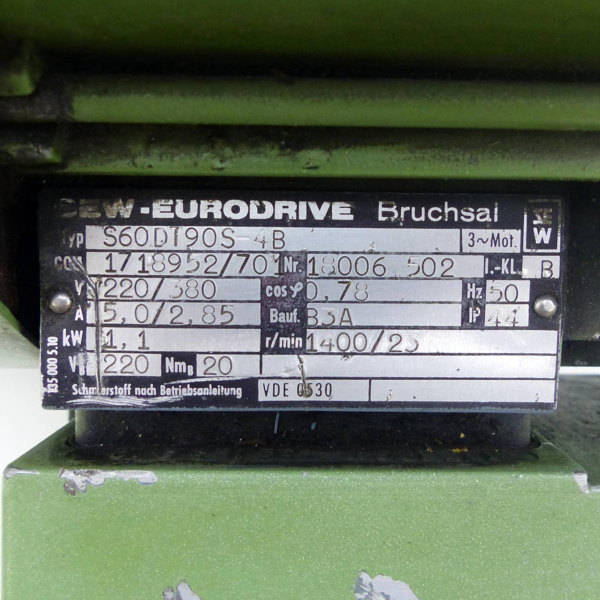 Produktfoto 2 von SEW-EURODRIVE Getriebemotor S60DT90S-4B