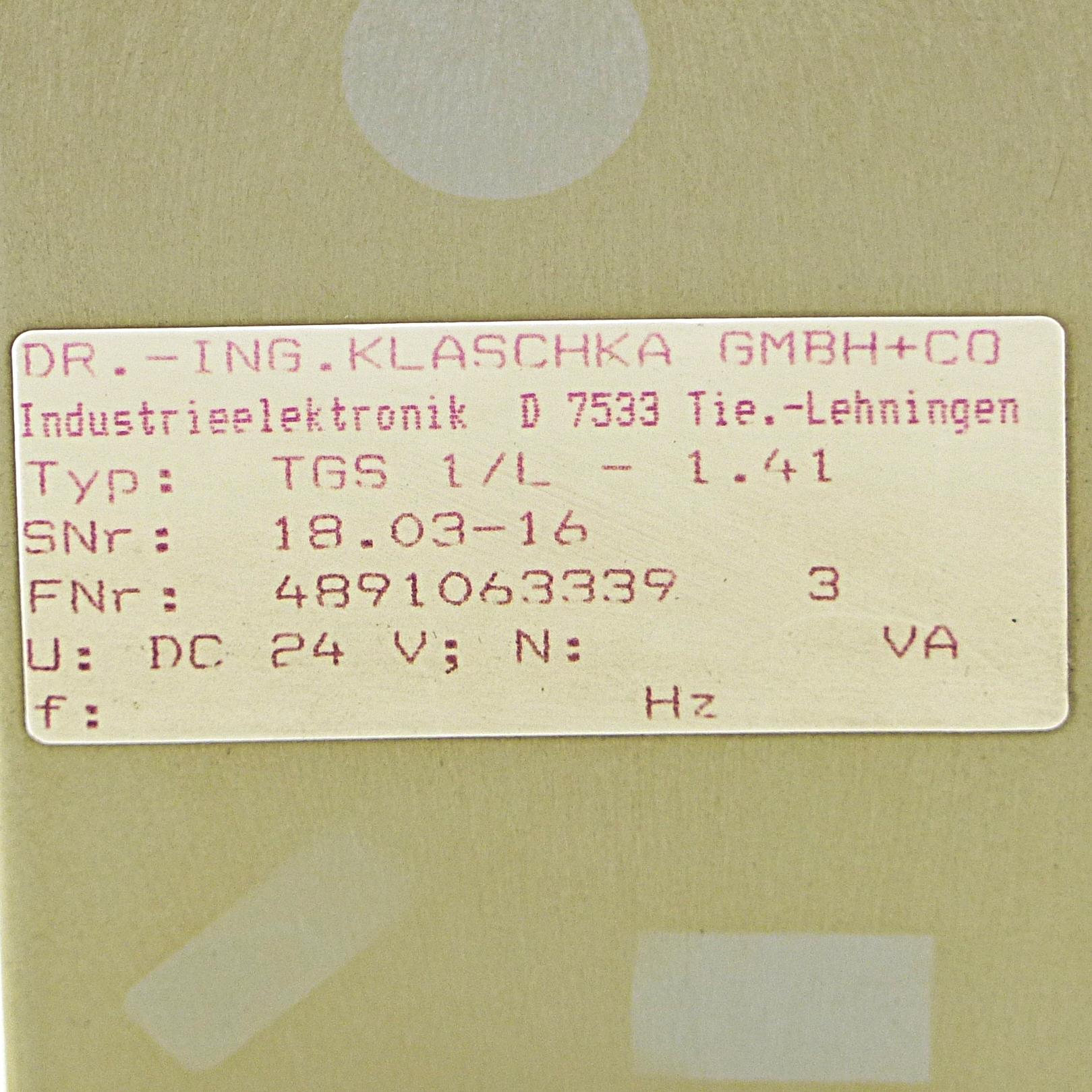 Produktfoto 2 von KLASCHKA Taktgeber TGS-1/L-1.41