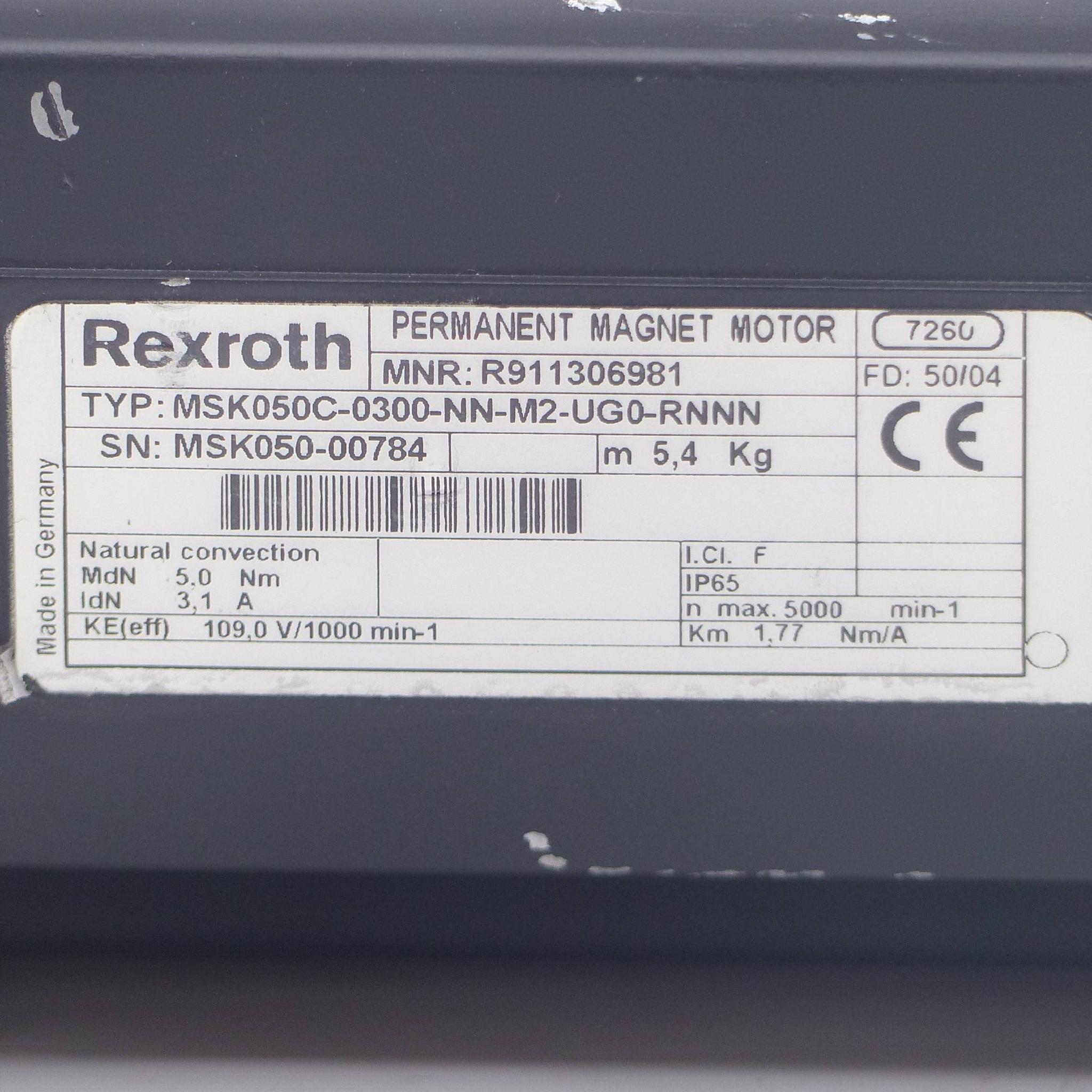 Produktfoto 2 von REXROTH Permanent Magnet Motor MSK050C-0300-NN-M2-UG0-RNNN