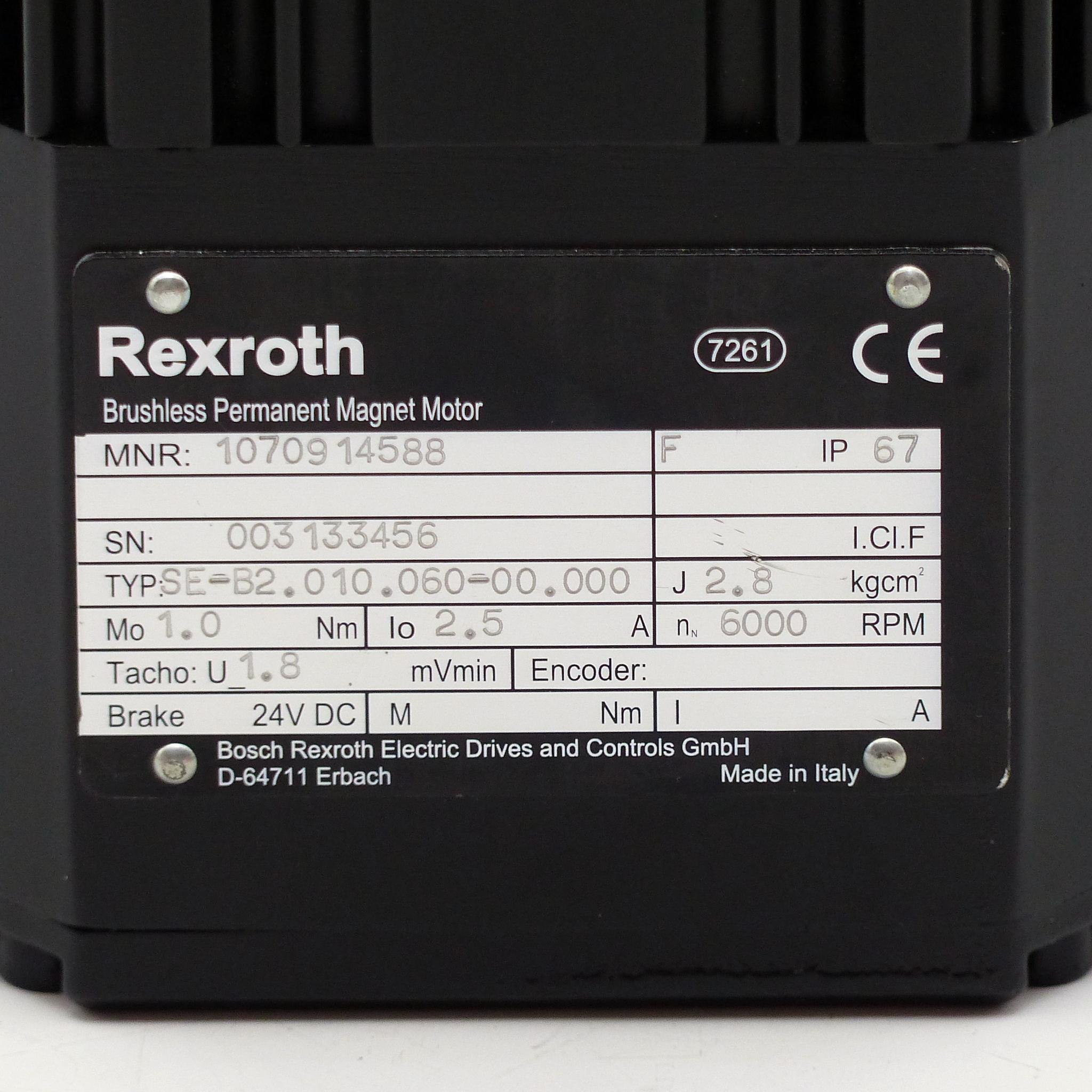 Produktfoto 2 von REXROTH Bürstenloser Servomotor SE-B2.010.060-00.000