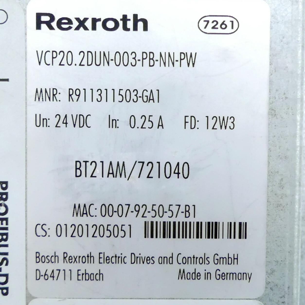 Produktfoto 2 von REXROTH Indra Control VCP20.2DUN-003-PB-NN-PW