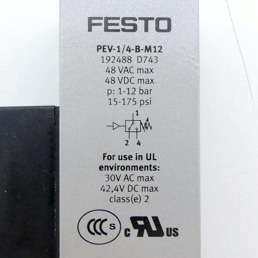 Produktfoto 2 von FESTO Druckschalter PEV-1/4-B-M12